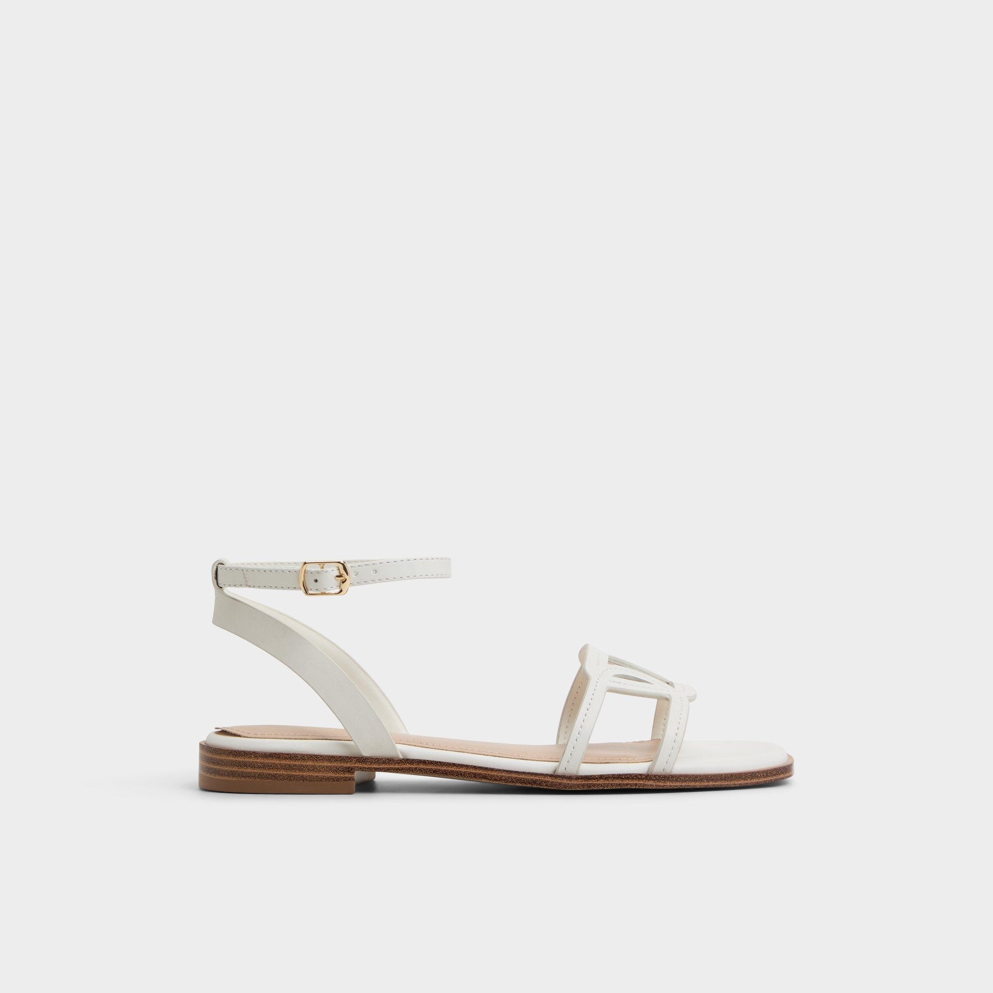 Aldo Ankle Strap Sandal in White