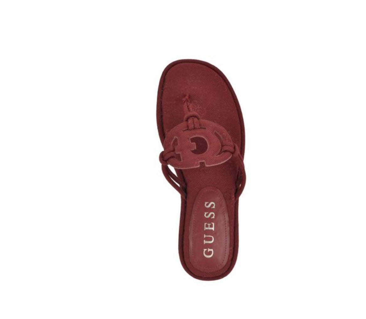 Guess Fabric Slippers in Burgundy