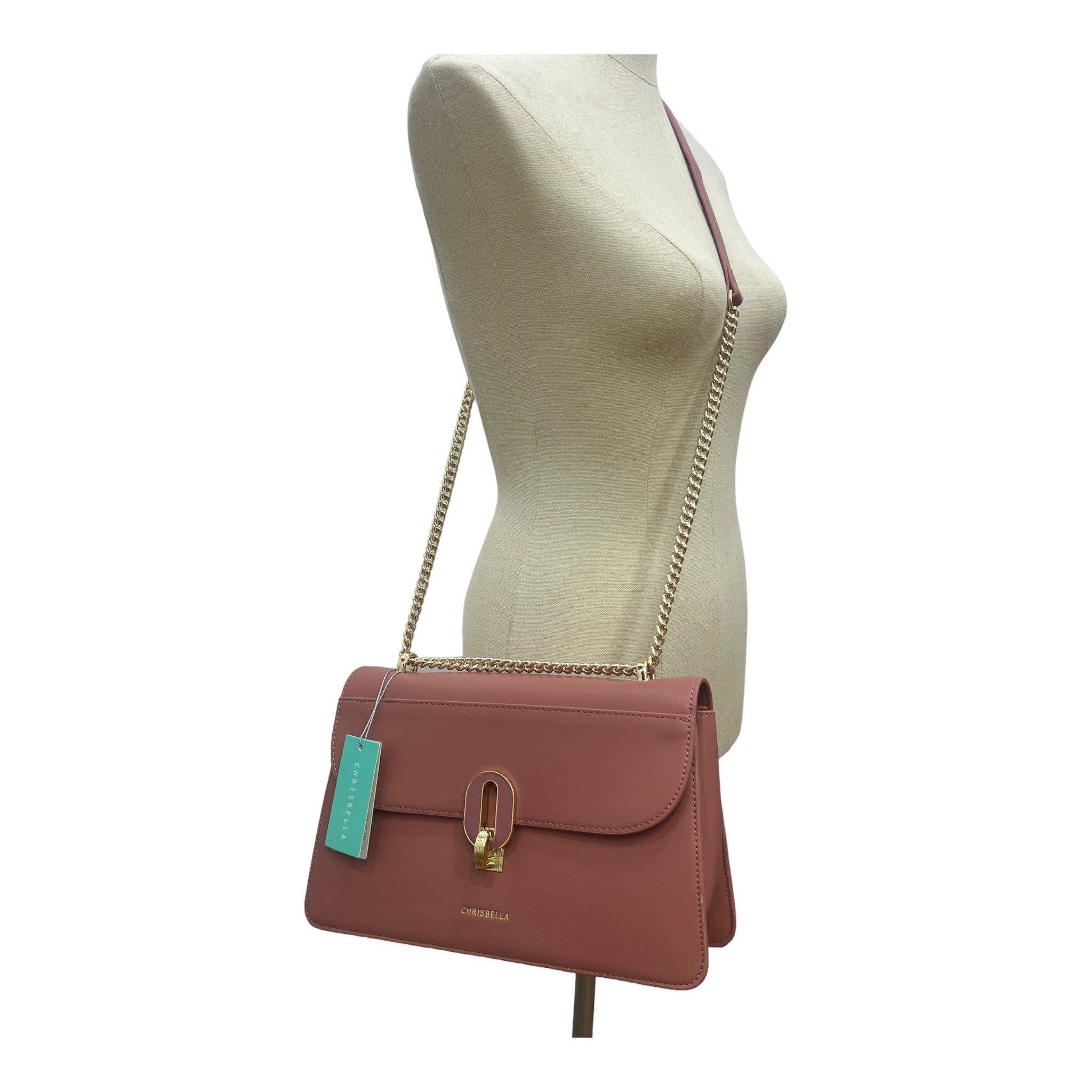 CHRISBELLA TWO-TONE FRONTAL KNOB SIDEBAG IN PINK