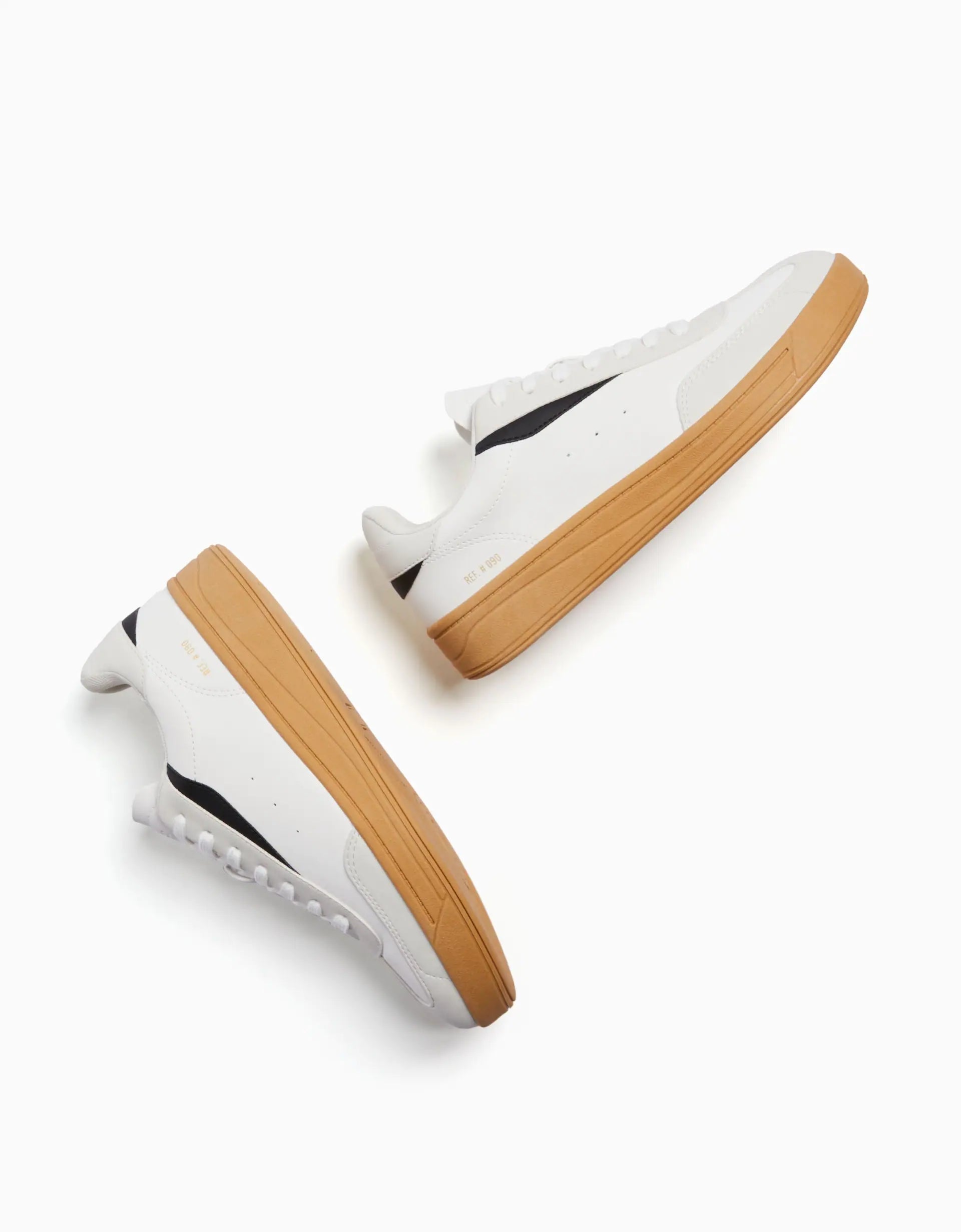 BERSHKA WHITE RETRO-STYLE SNEAKERS