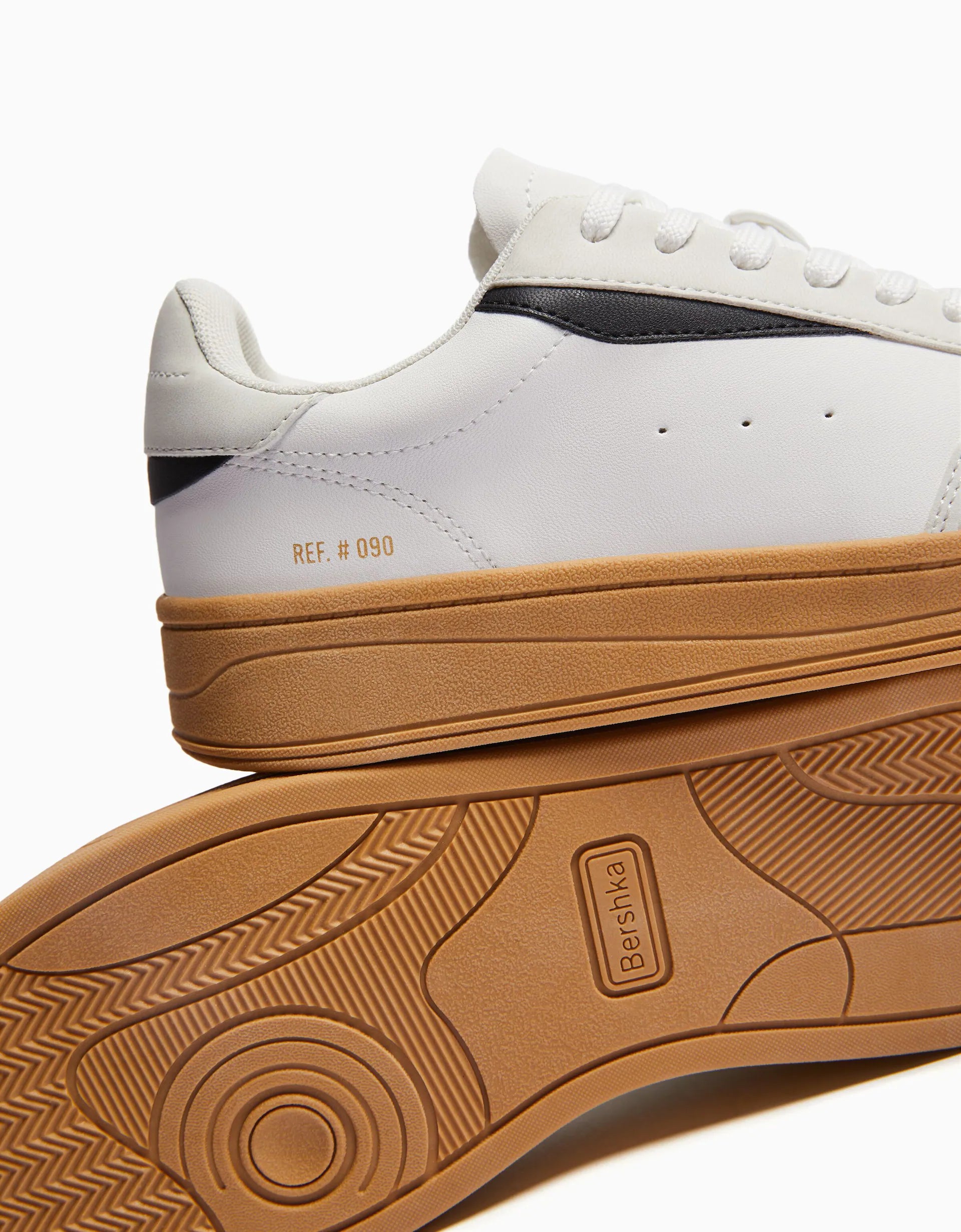 BERSHKA WHITE RETRO-STYLE SNEAKERS