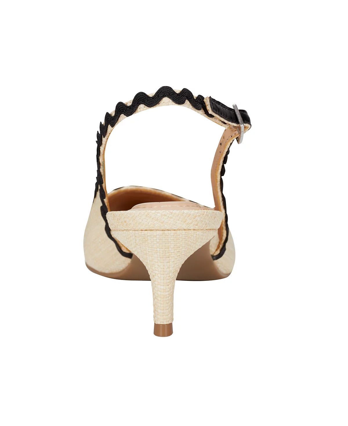 Bandolino Faux Raffia Slingback Low Heel Pump in Natural