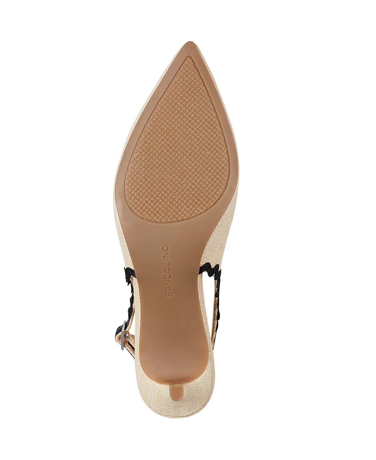 Bandolino Faux Raffia Slingback Low Heel Pump in Natural