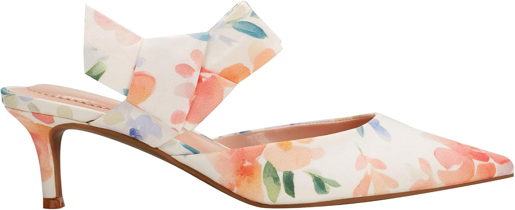 Bandolino Floral Pointed Toe Mule in Off White