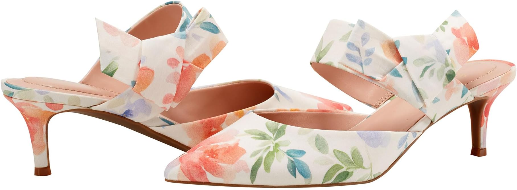 Bandolino Floral Pointed Toe Mule in Off White