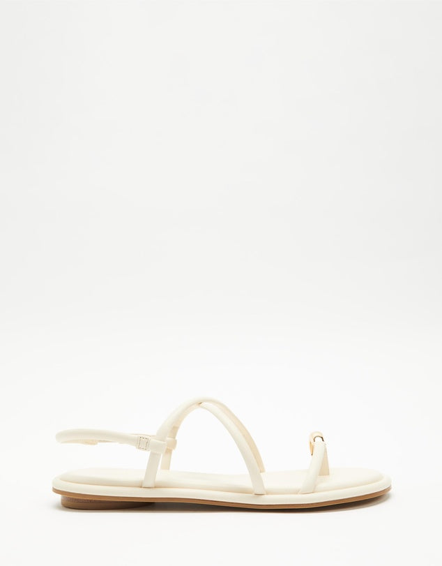 Billiani Gold Toe- Ring Sandal in Off White