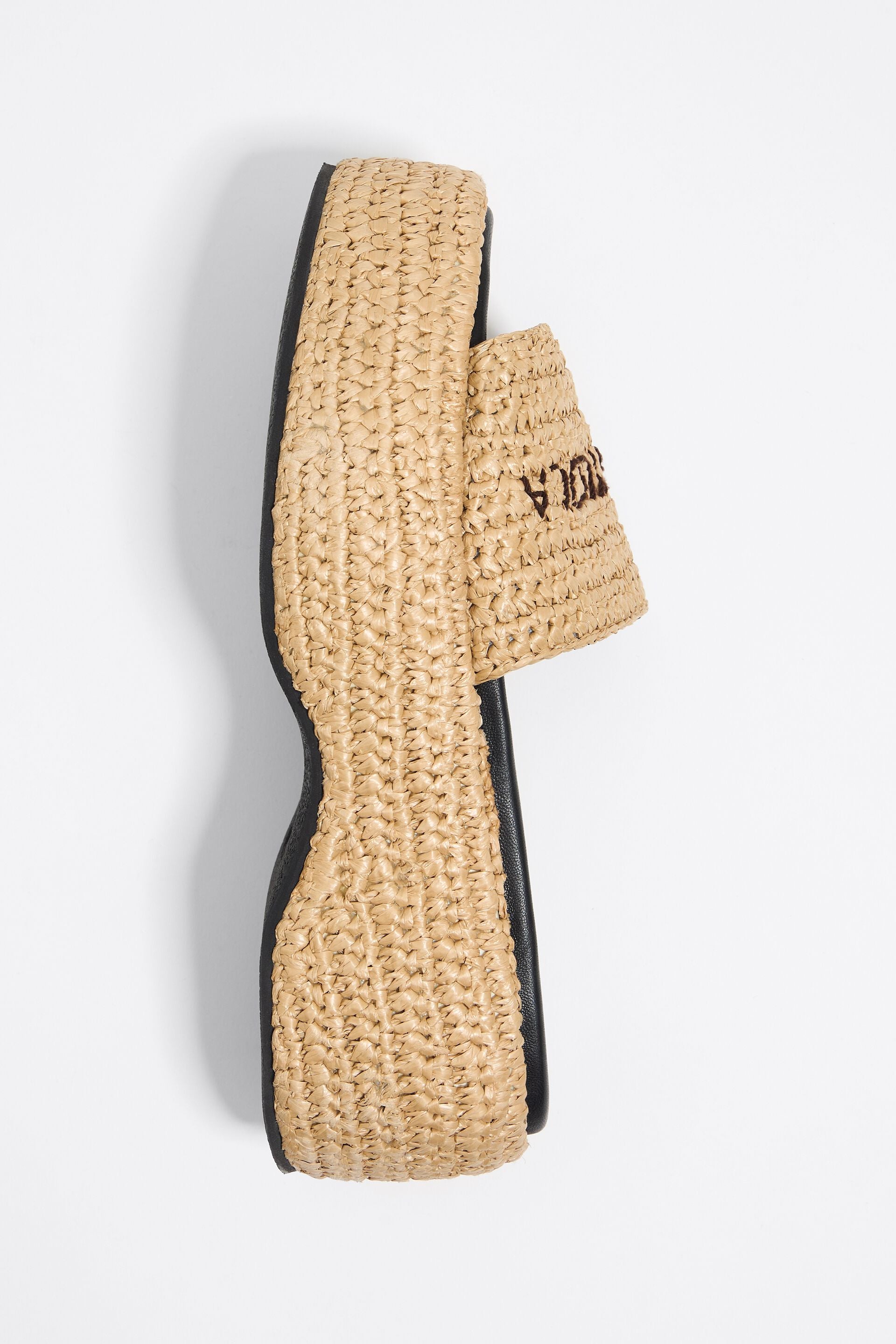 Bimba Y Lola Raffia Flatform Slide in Natural