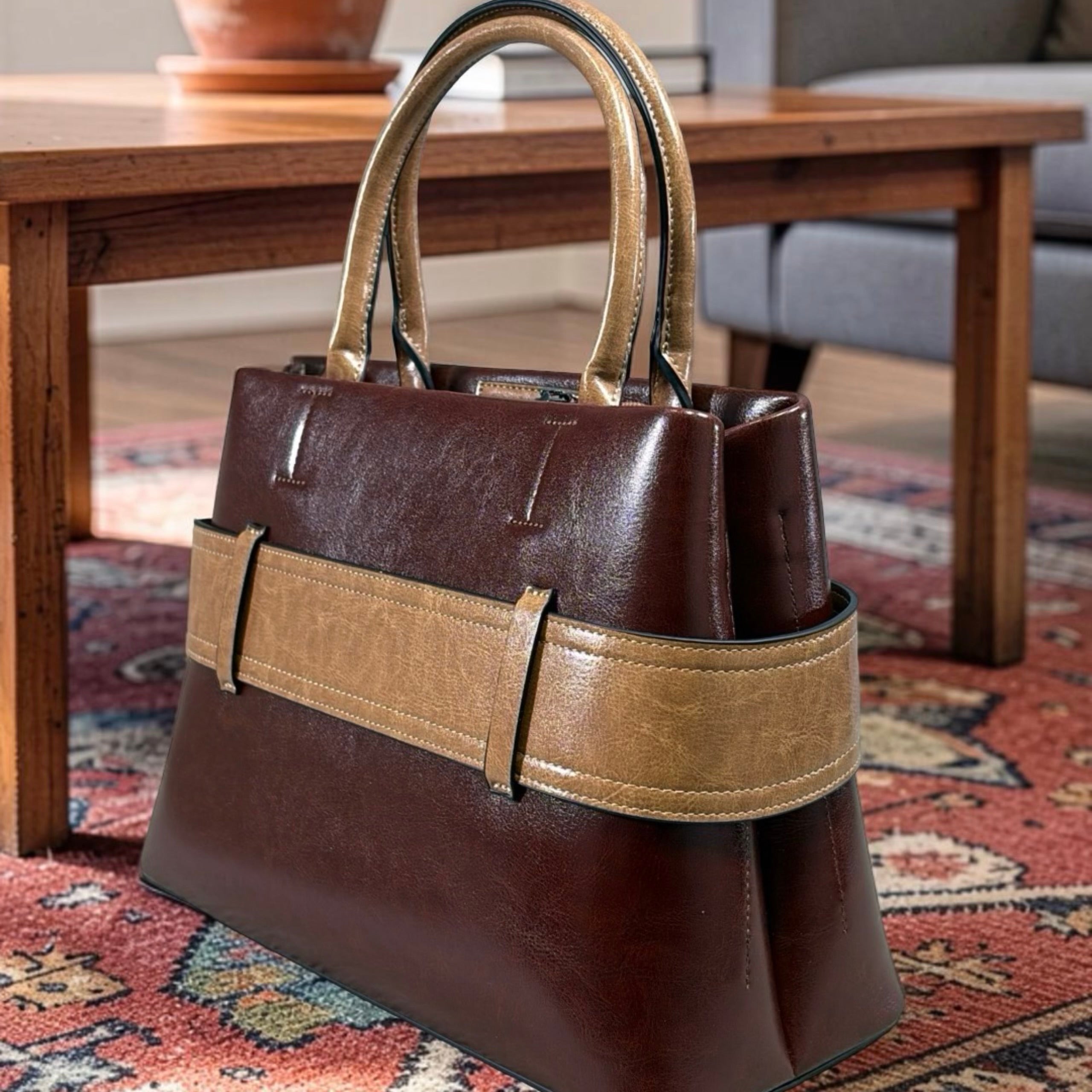 Bagco Belt-Detail Bag in Brown