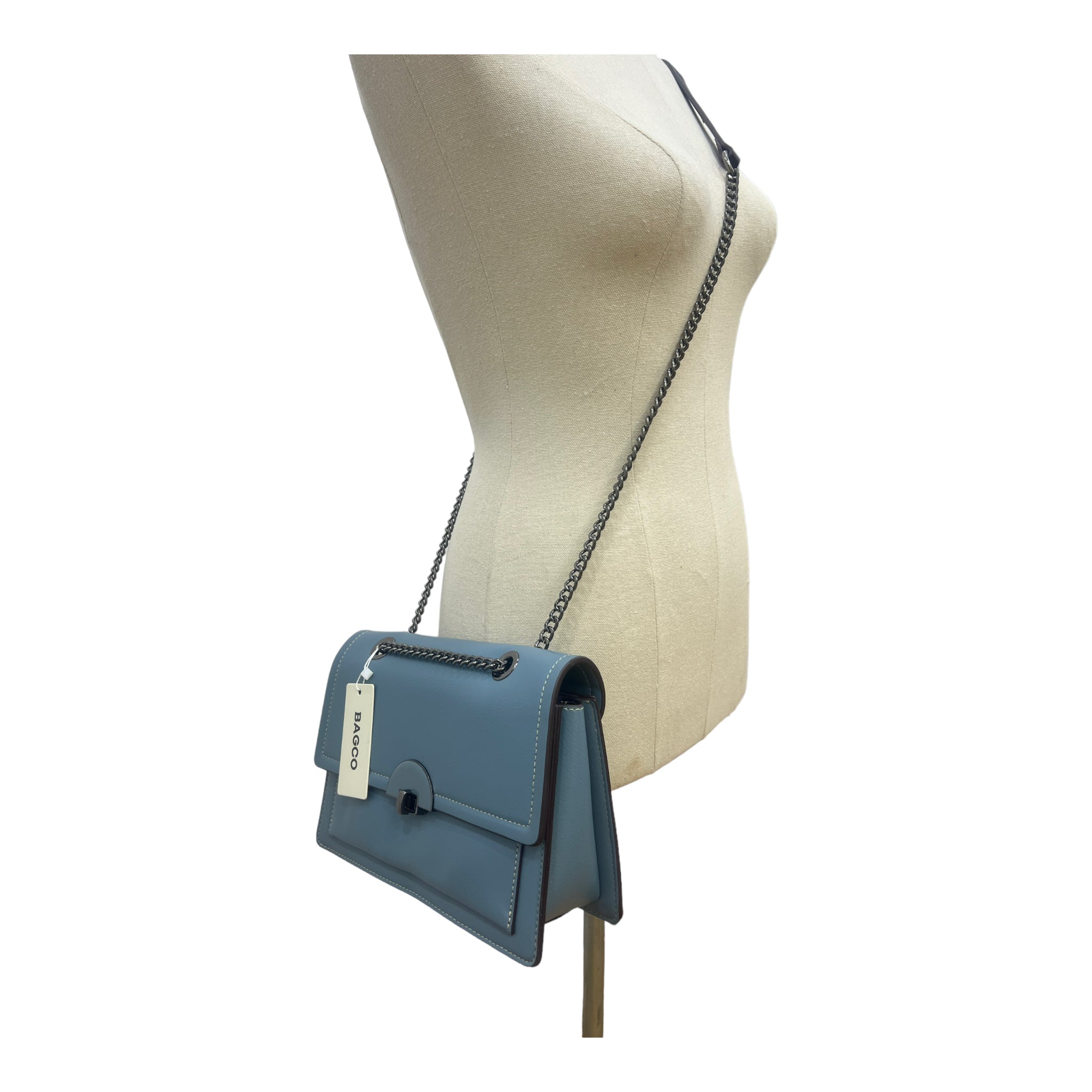 BAGCO MINI STRUCTURED SLINGBAG IN BLUE