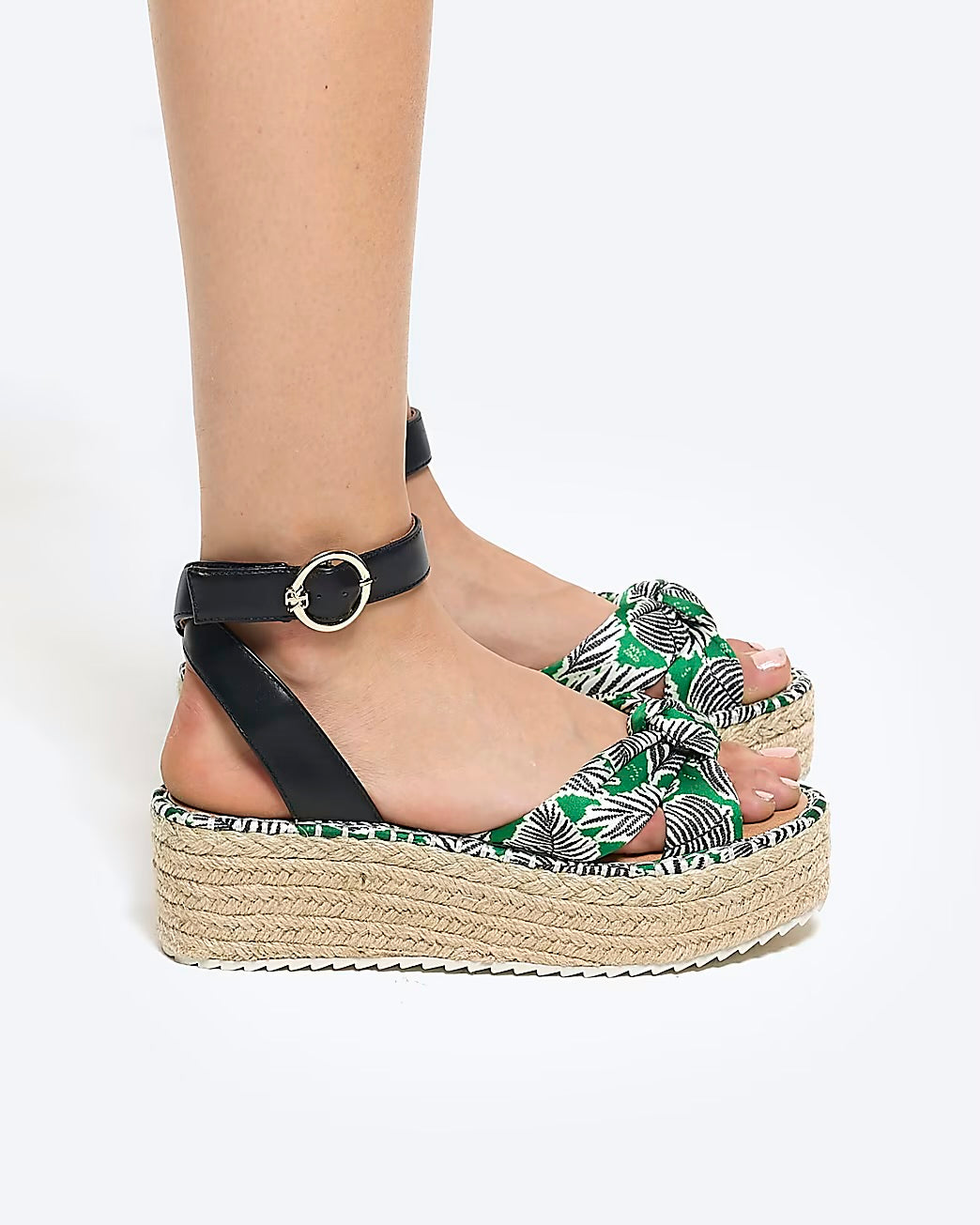 River Island Knot Espadrille Sandal in Green