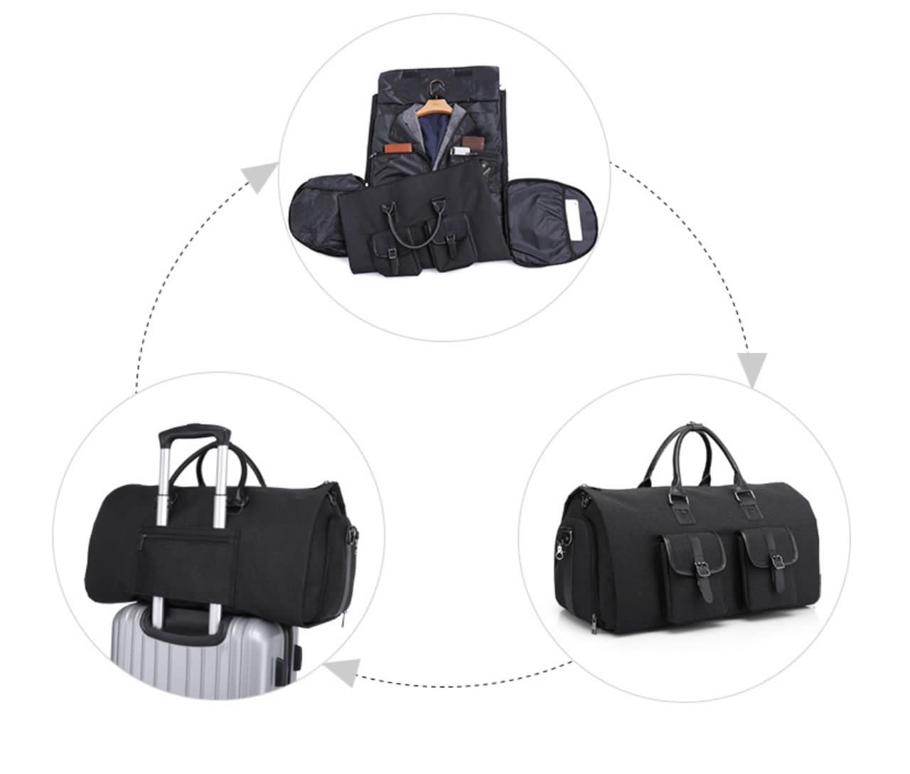 UNISEX CONVERTIBLE MULTI-POCKETS TRAVEL BAG