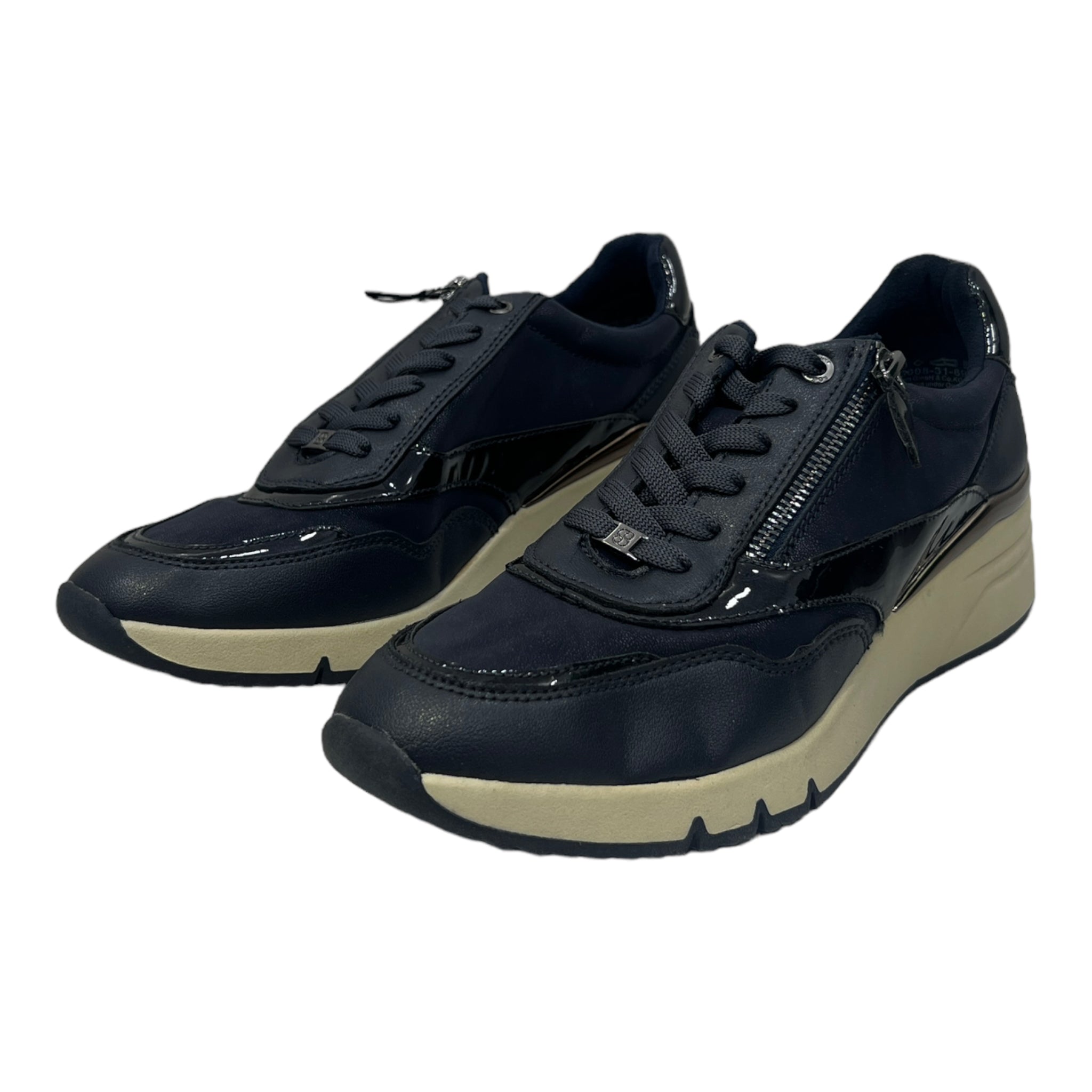 S.OLIVER NAVY LACE-UP SNEAKERS