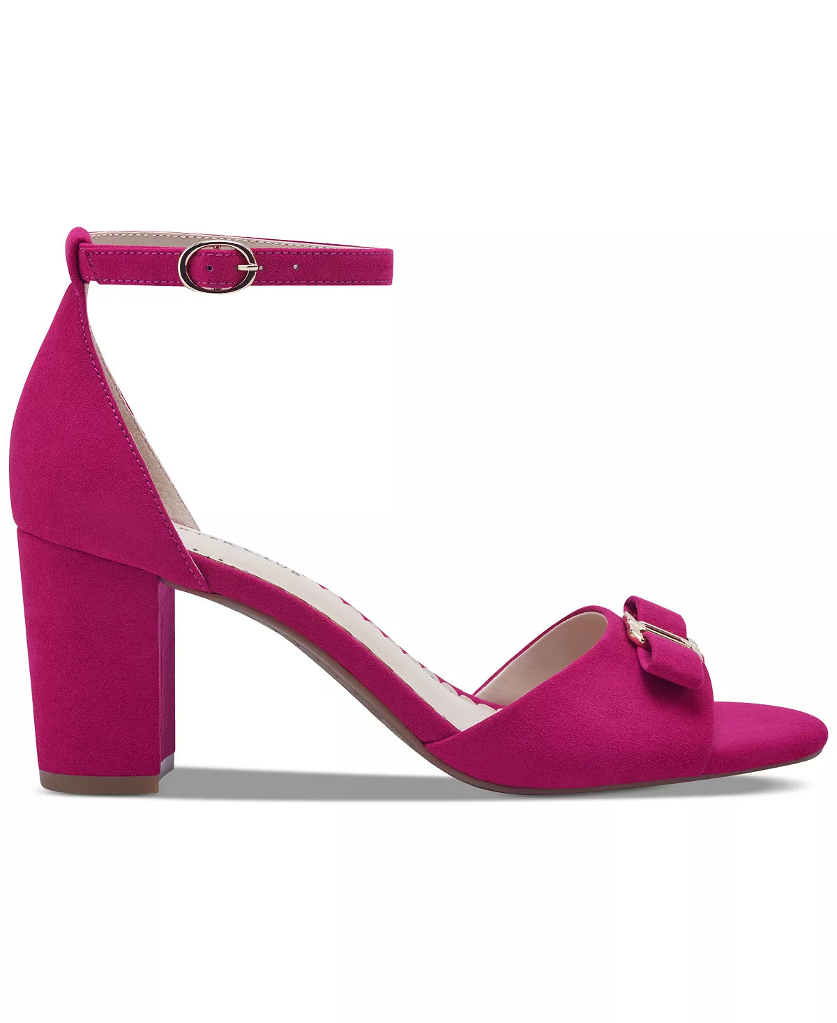 CHARTER CLUB SUEDE BLOCK HEEL SANDAL IN FUCHSIA