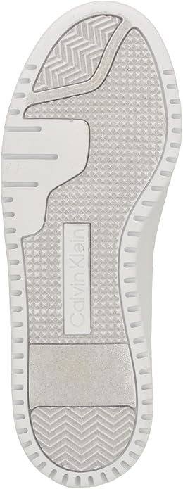 Calvin Klein Logo-Ingraved Leather Detail Sneakers in White