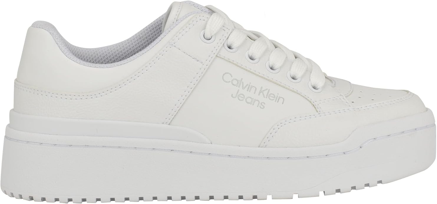 Calvin Klein Perforated Plain Sneakers in White