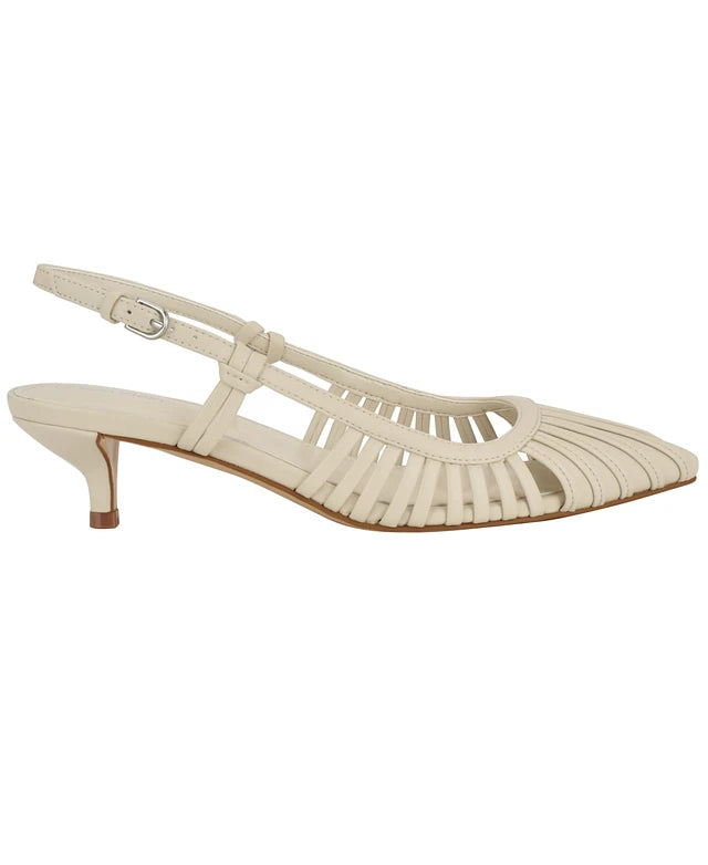 Calvin Klein Slingback Low Heel Pump in Ivory