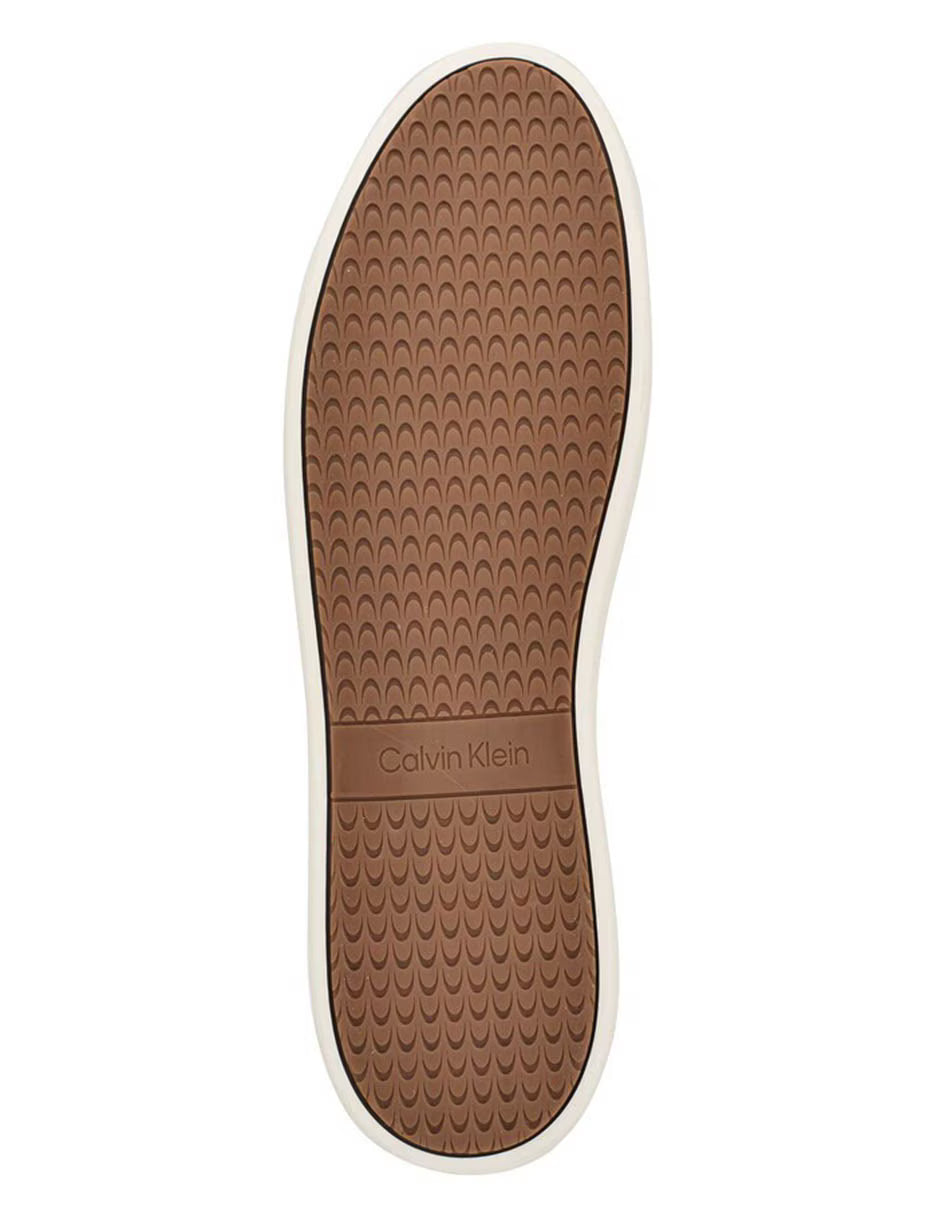 Calvin Klein Unisex Flat Sole Classic Leather Shoes in Brown
