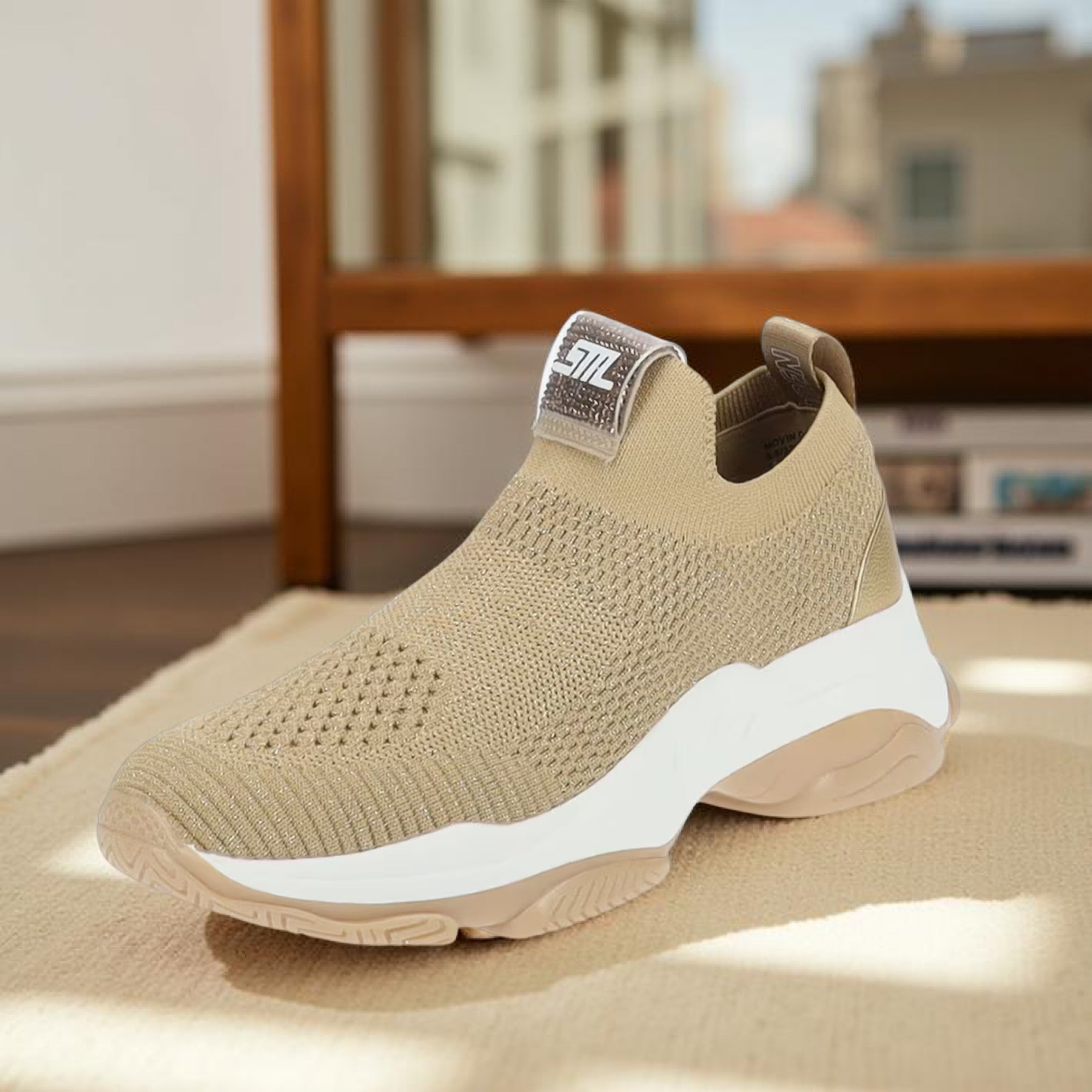 Steve Madden Elastic Beathable Slip-Ons in Bronze