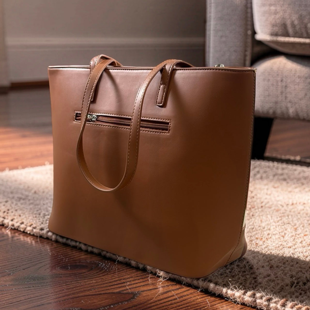 Bagco Textured Large Shoulder Bag in Cream