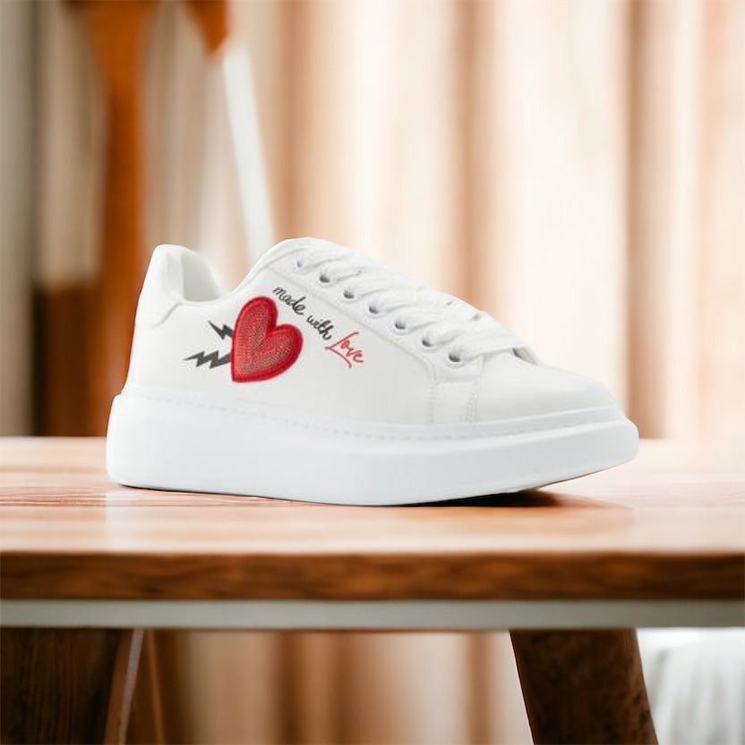 ALDO MADE WITH LOVE SNEAKERS IN WHITE