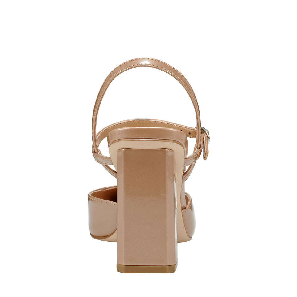 Marc Fisher Pointed Toe Block Heel Pump in Nude