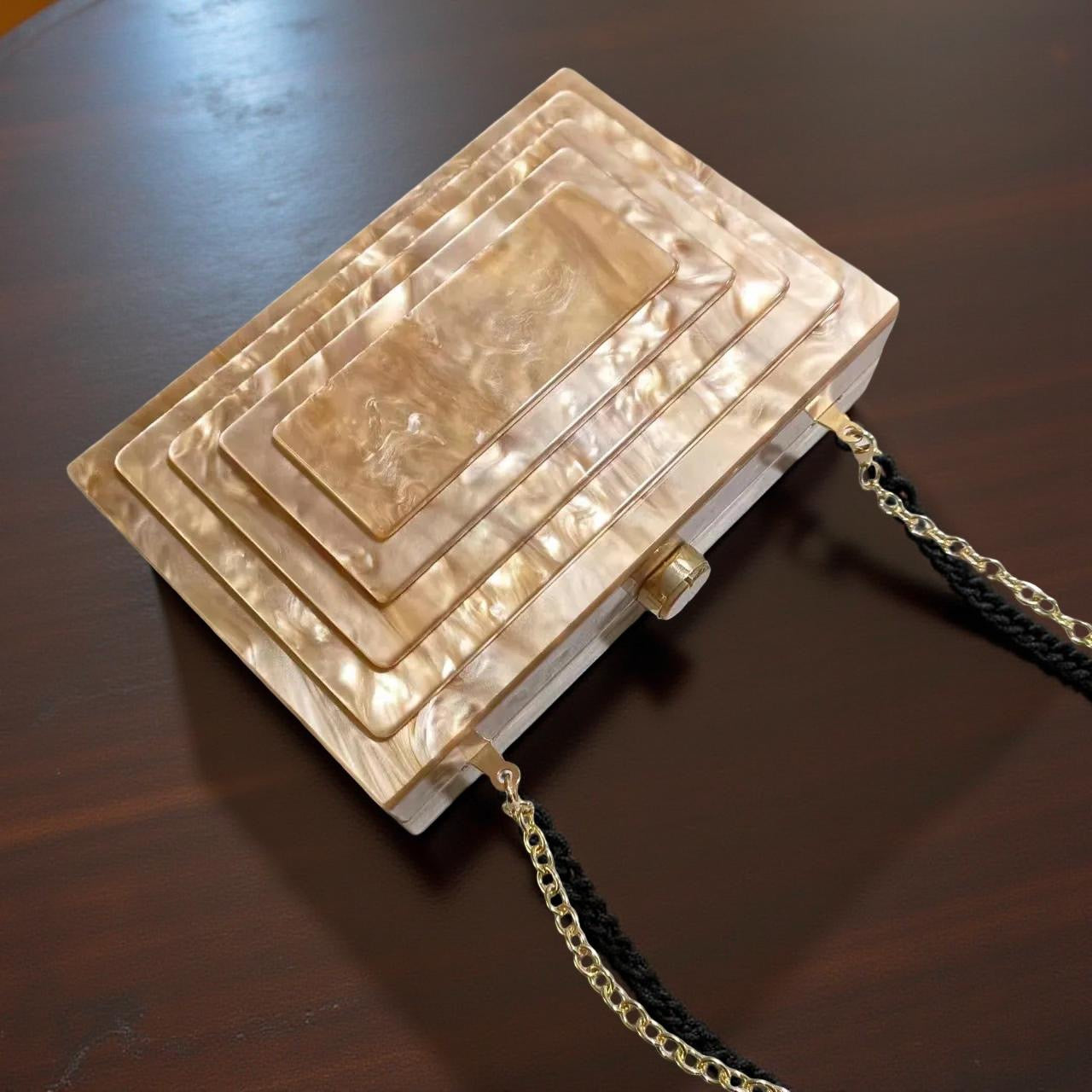 Acrylic Rectangular Clutch Purse in Blush