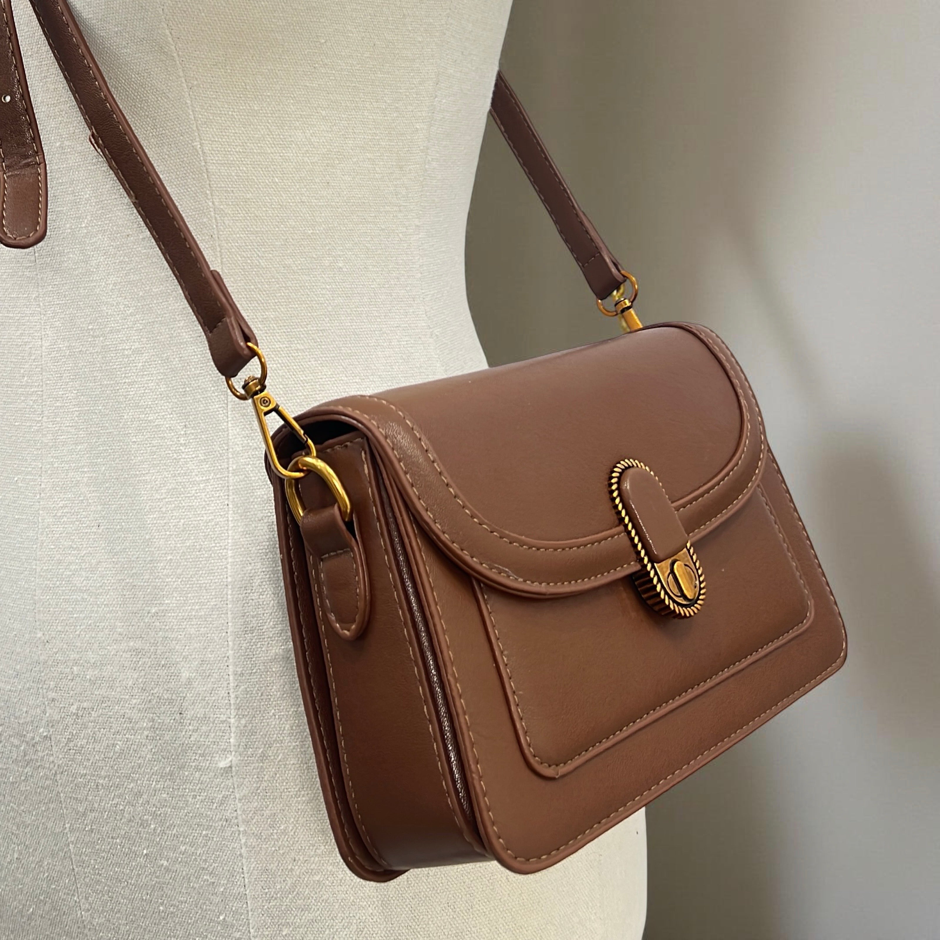 Classic Front-Pocket Mini Bag in Brown