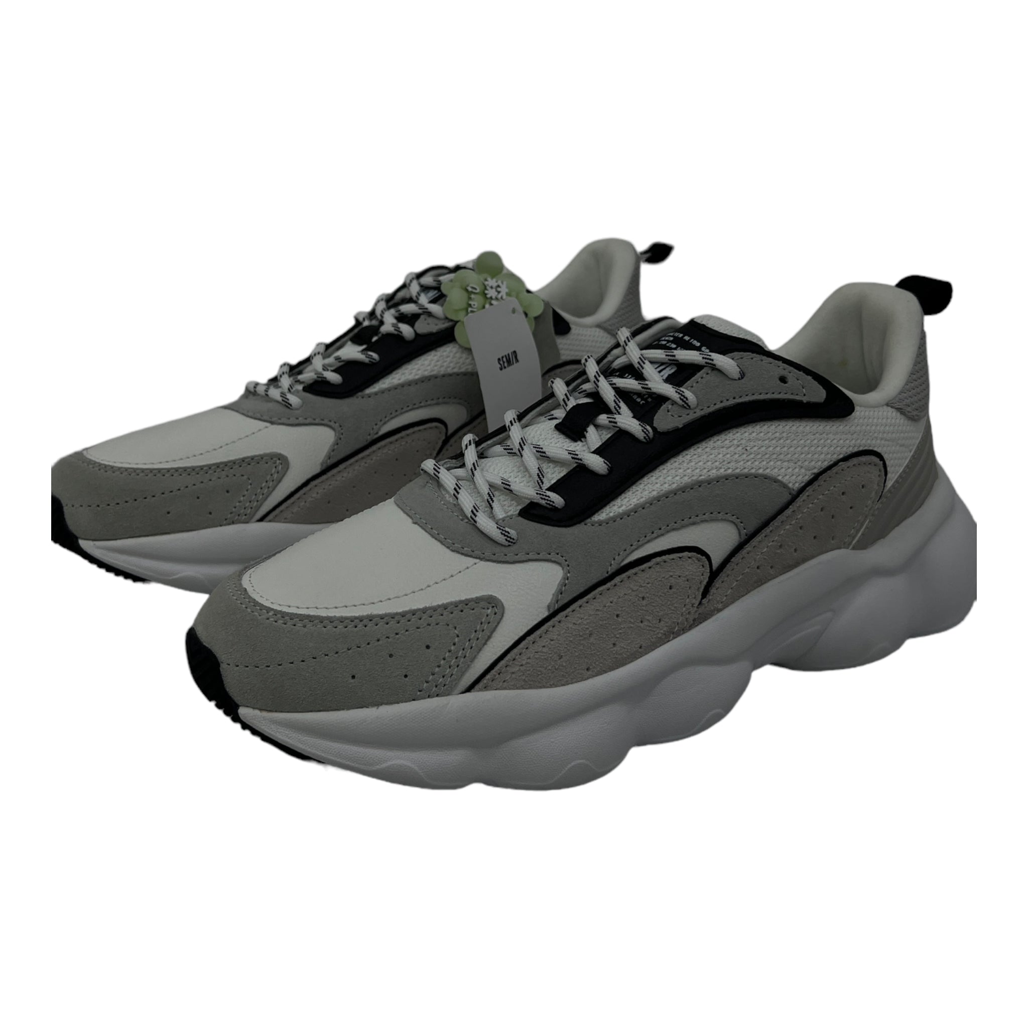 SEMIR MEN'S SNEAKERS WITH SCALLOP SOLE IN WHITE
