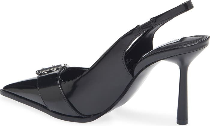 Steve Madden Pointed Toe Buckle Detail Slingback Heels in Oxblood