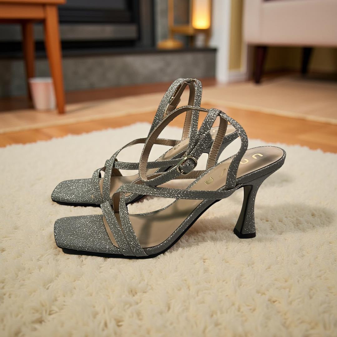Unisa Shimmer Heeled Sandal in Light Gold
