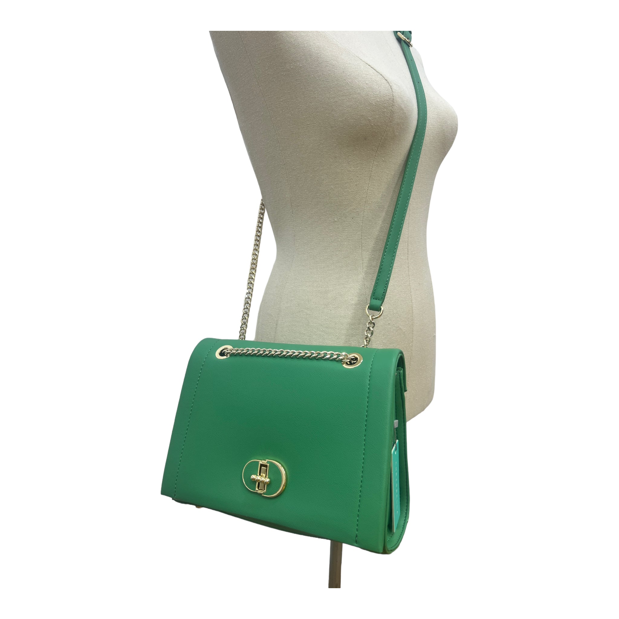 CHRISBELLA STRUCTURED SIDE BAG IN GREEN