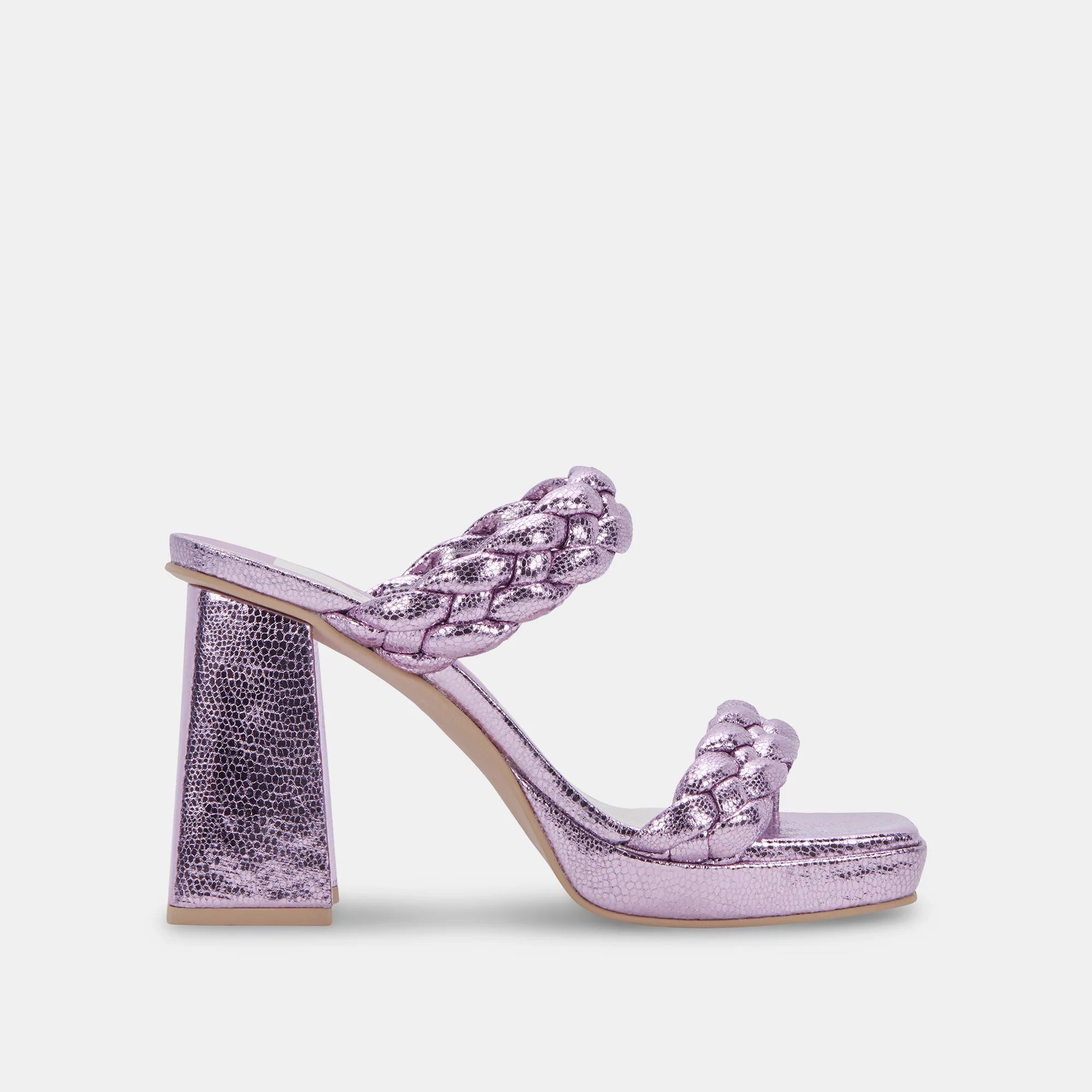 DOLCE VITA LILAC DOUBLE MATTED STRAP PLATFORM MULE