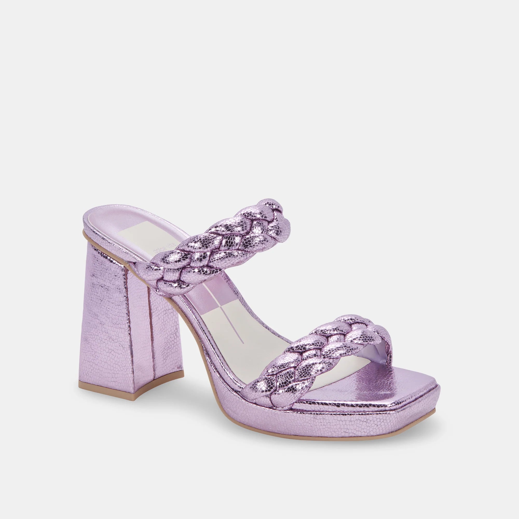 DOLCE VITA LILAC DOUBLE MATTED STRAP PLATFORM MULE