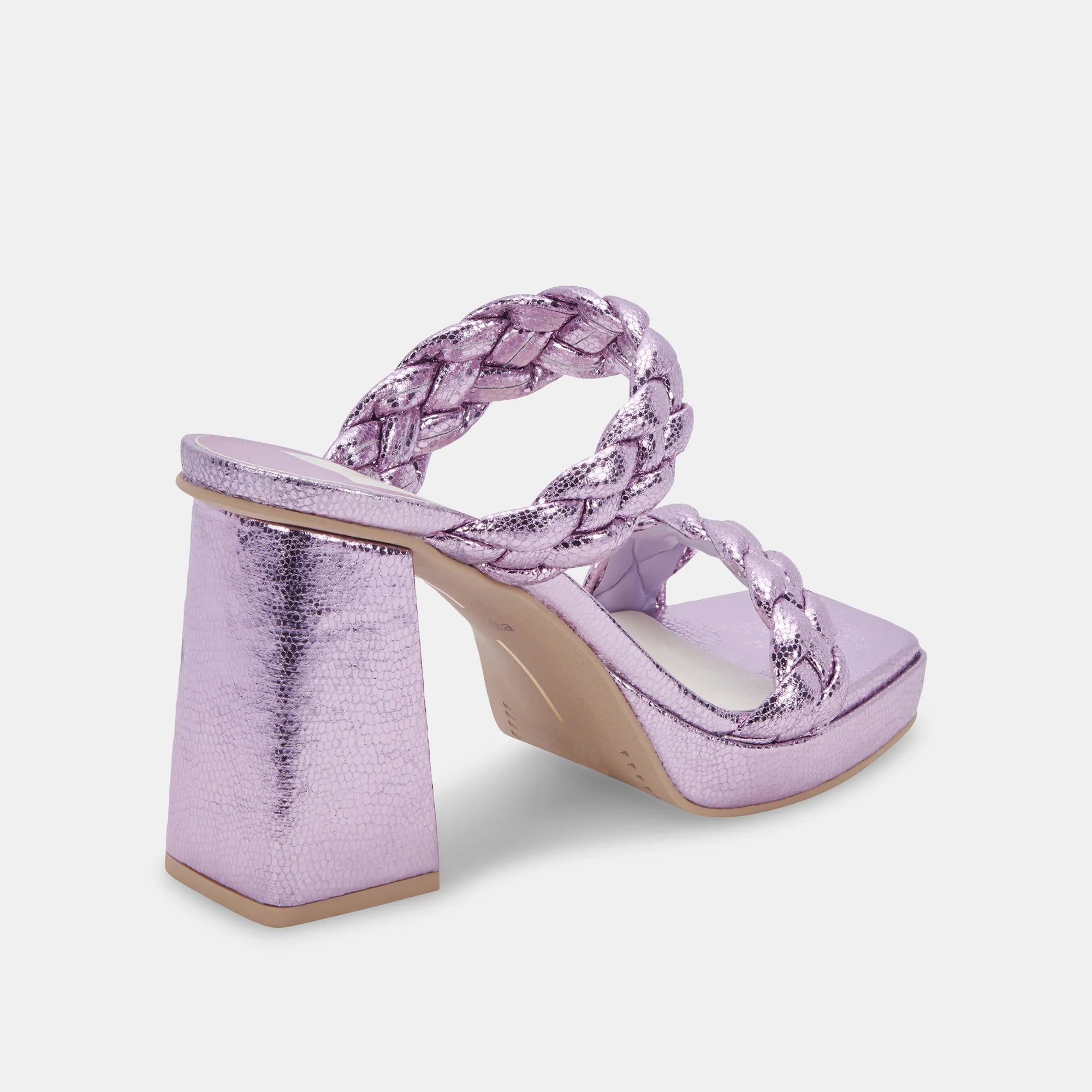 DOLCE VITA LILAC DOUBLE MATTED STRAP PLATFORM MULE