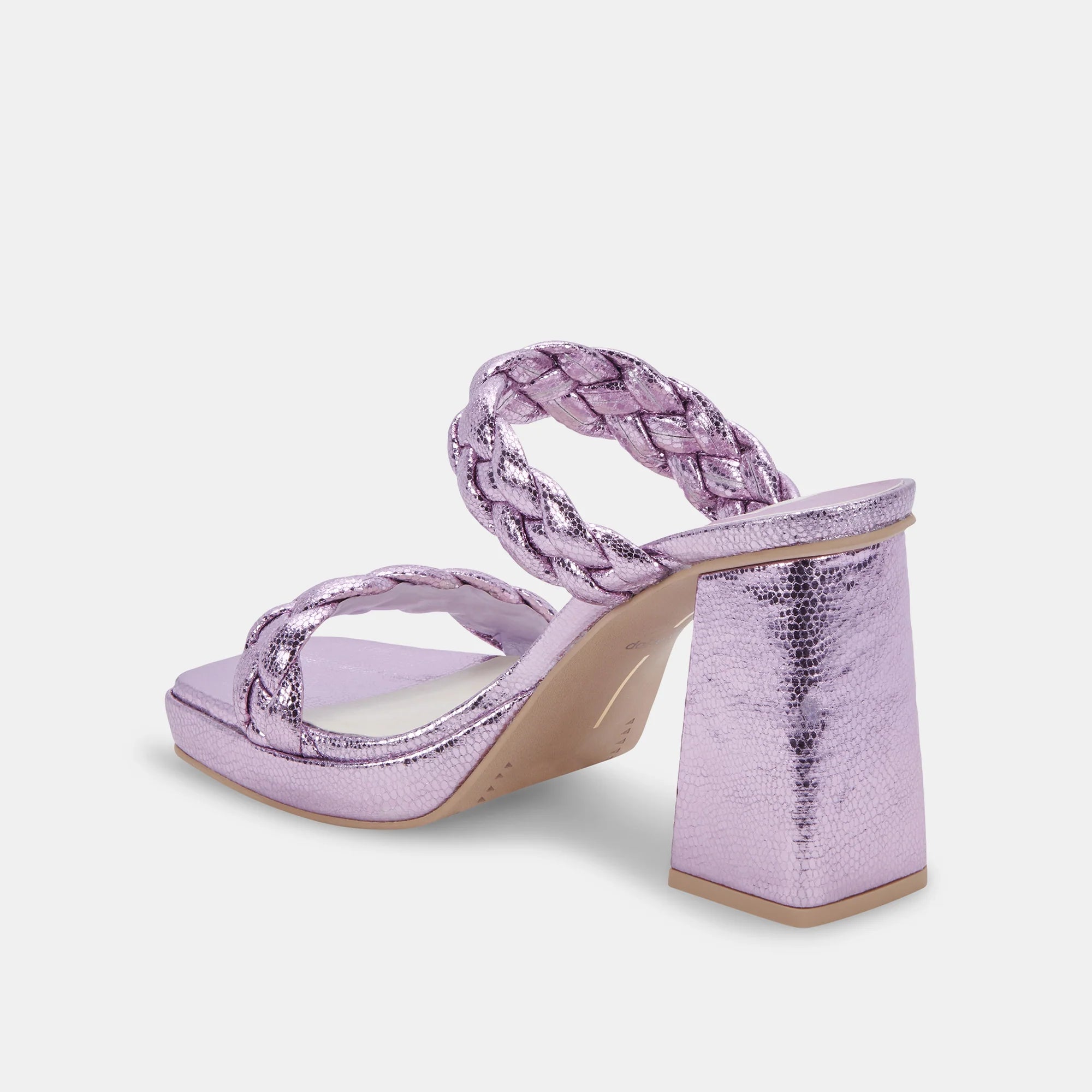 DOLCE VITA LILAC DOUBLE MATTED STRAP PLATFORM MULE