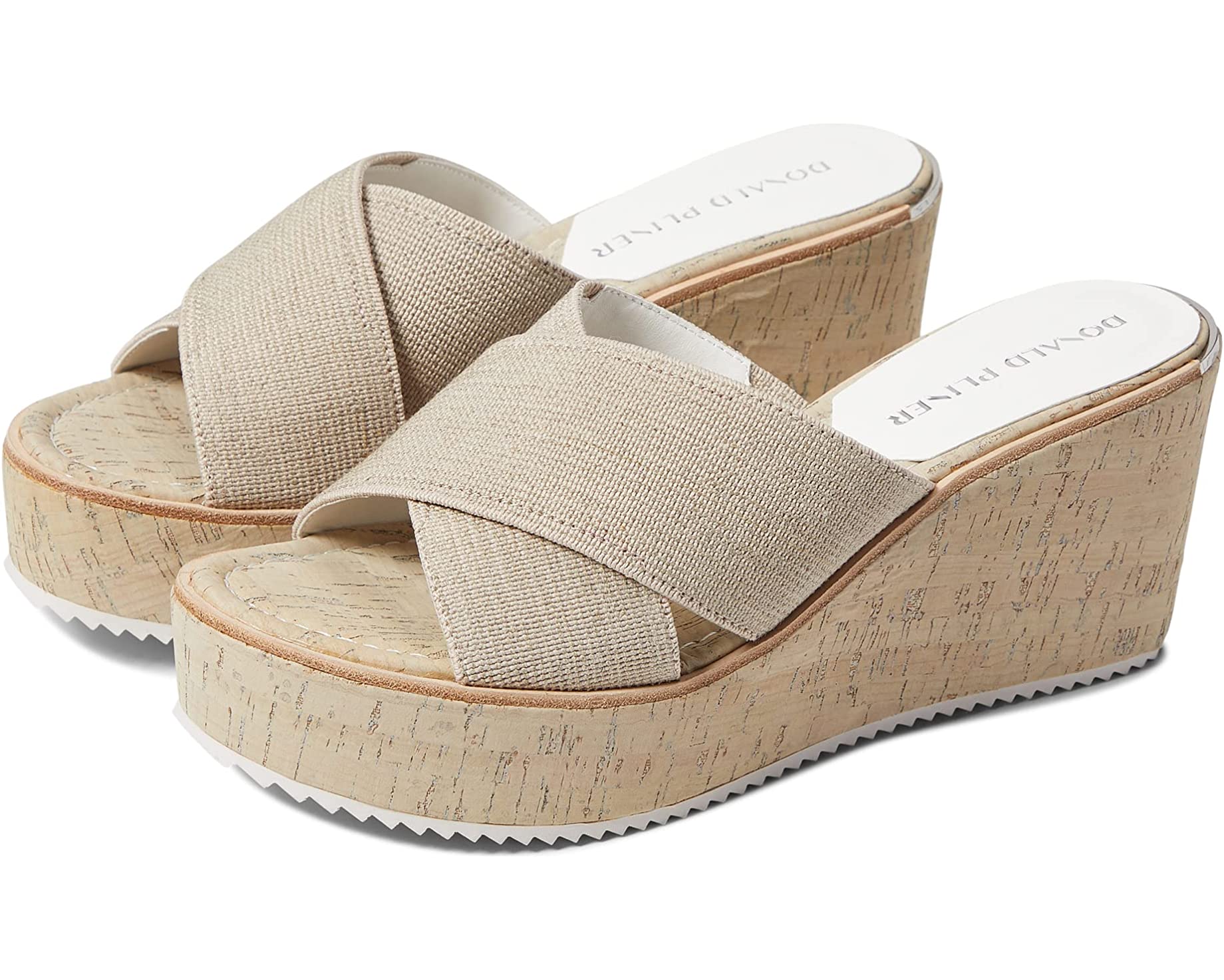 DONALD PLINER CROSS STRAP WEDGE MULE