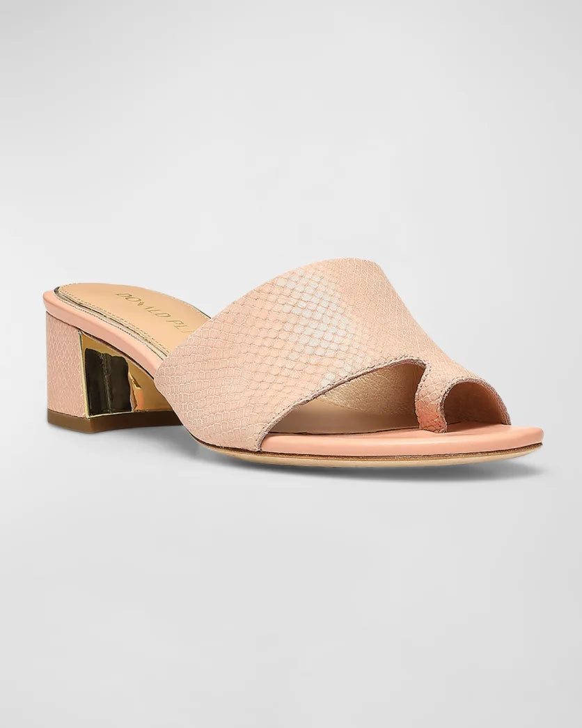 DONALD PLINER PINK TOE THONG BLOCK HEEL