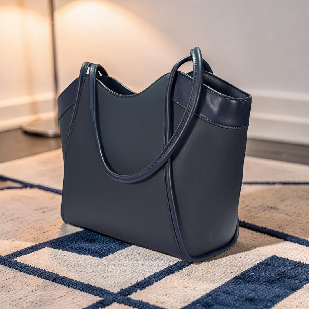 Chrisbella Tube Strap Handle Bag in Navy