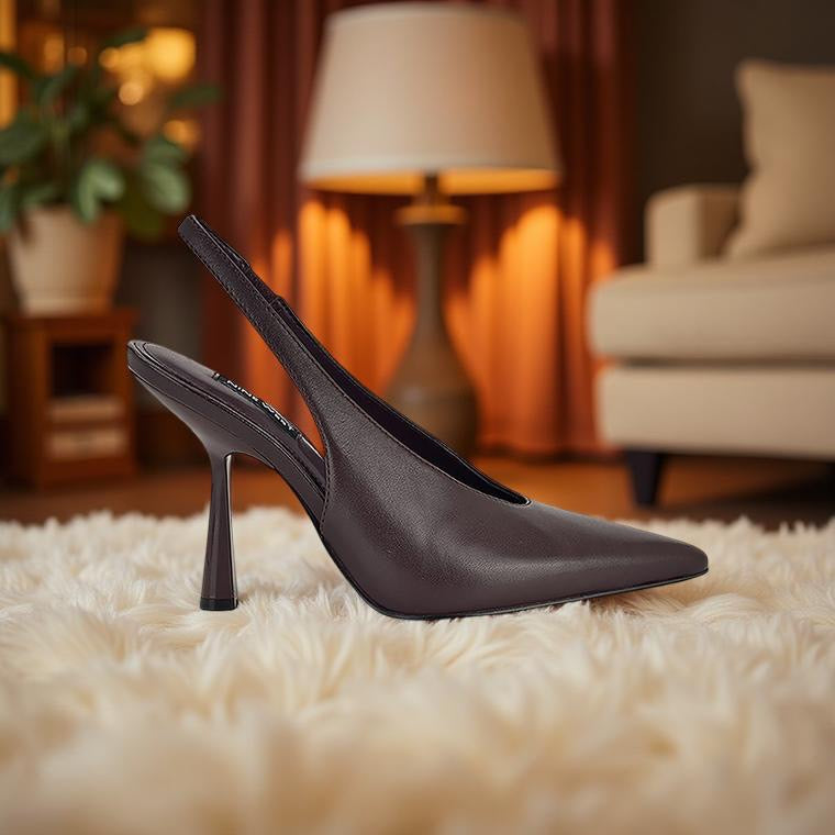 Nine West Pointed Toe Pump Slingbacks in Burgundy