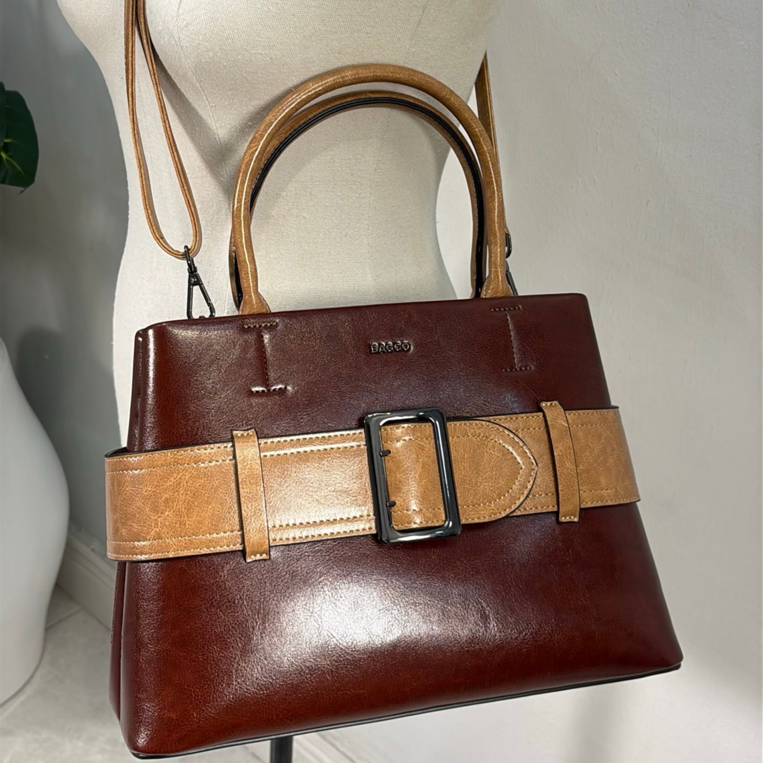 Bagco Belt-Detail Bag in Brown