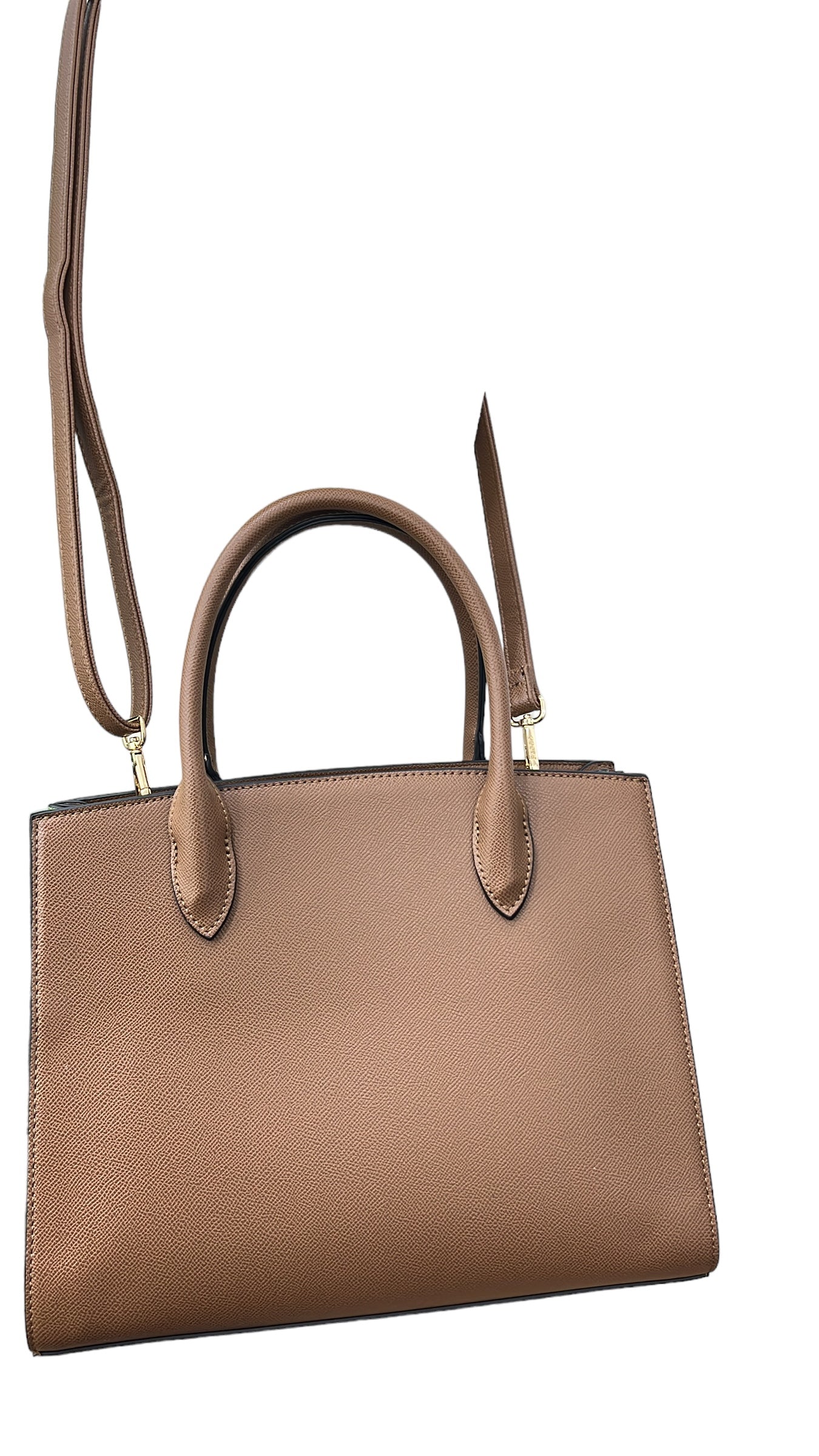 BAGCO TEXTURED STRUCTURED BAG IN BROWN
