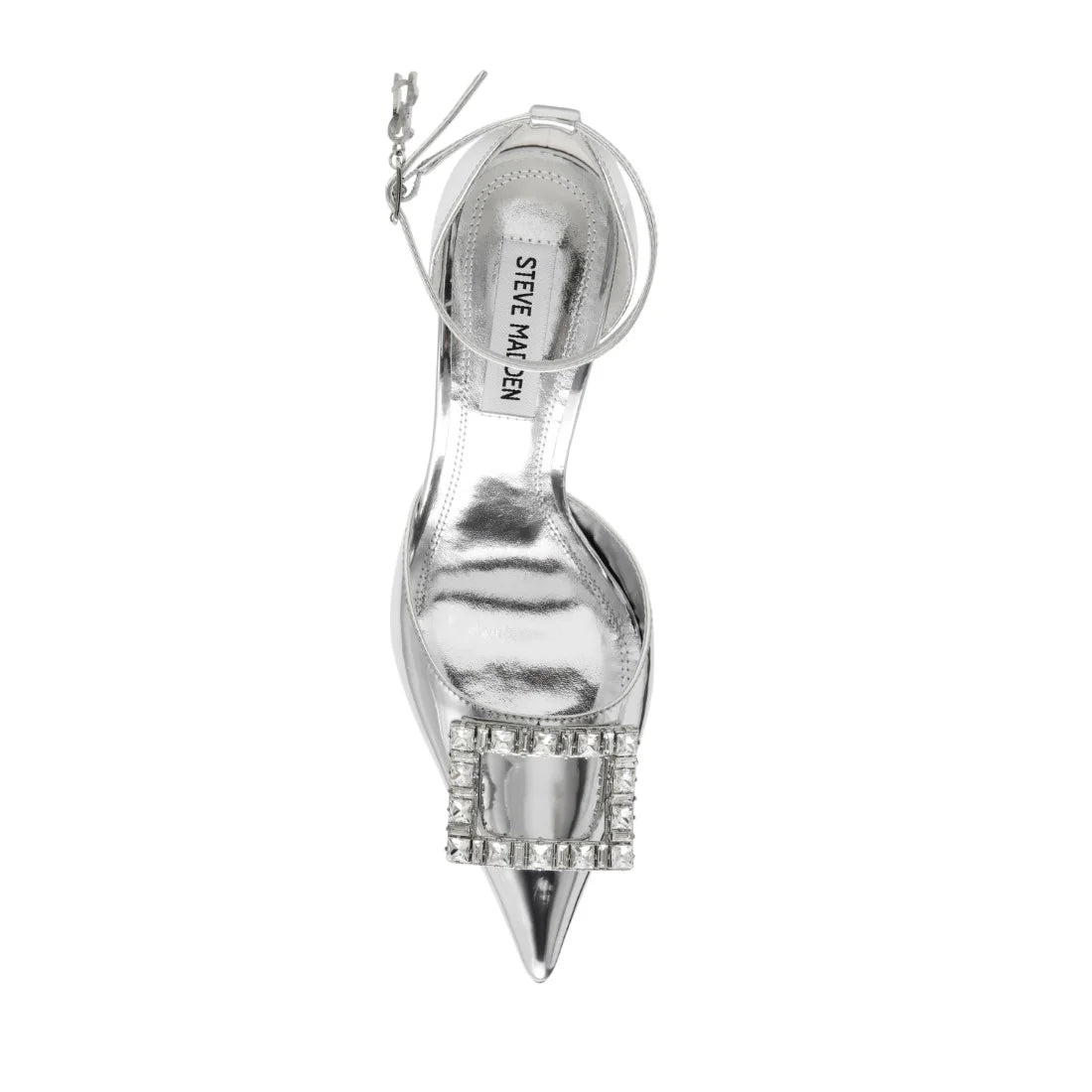 Steve Madden Pointed Toe Brooch Pump in Metallic Silver