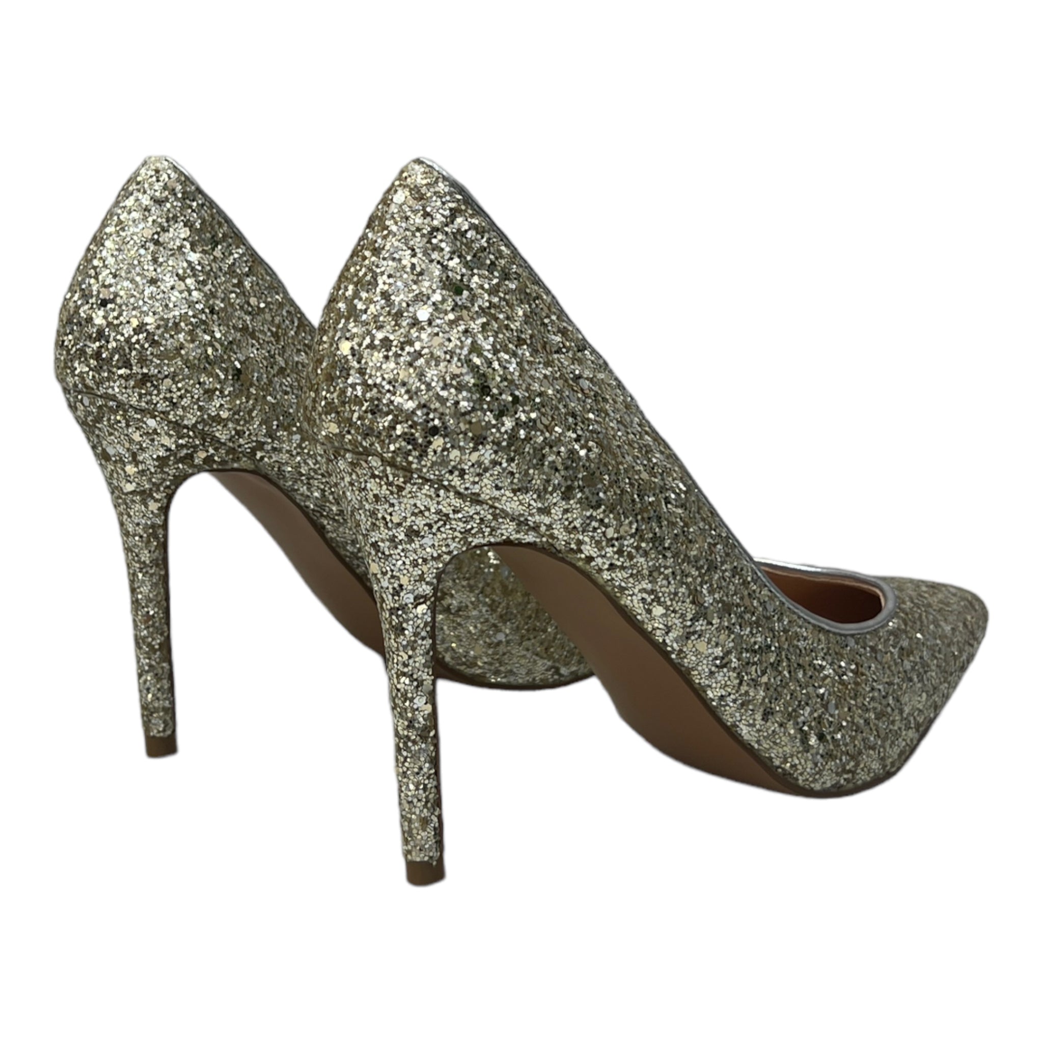 EVEN & ODD GOLD SHIMMER POINTED TOE HEELS