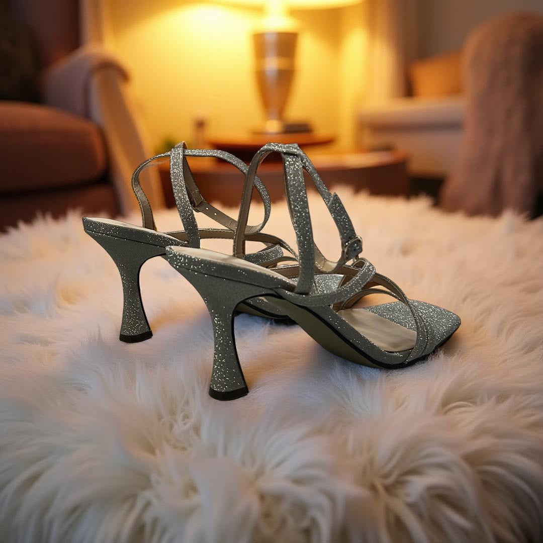 Unisa Shimmer Heeled Sandal in Light Gold