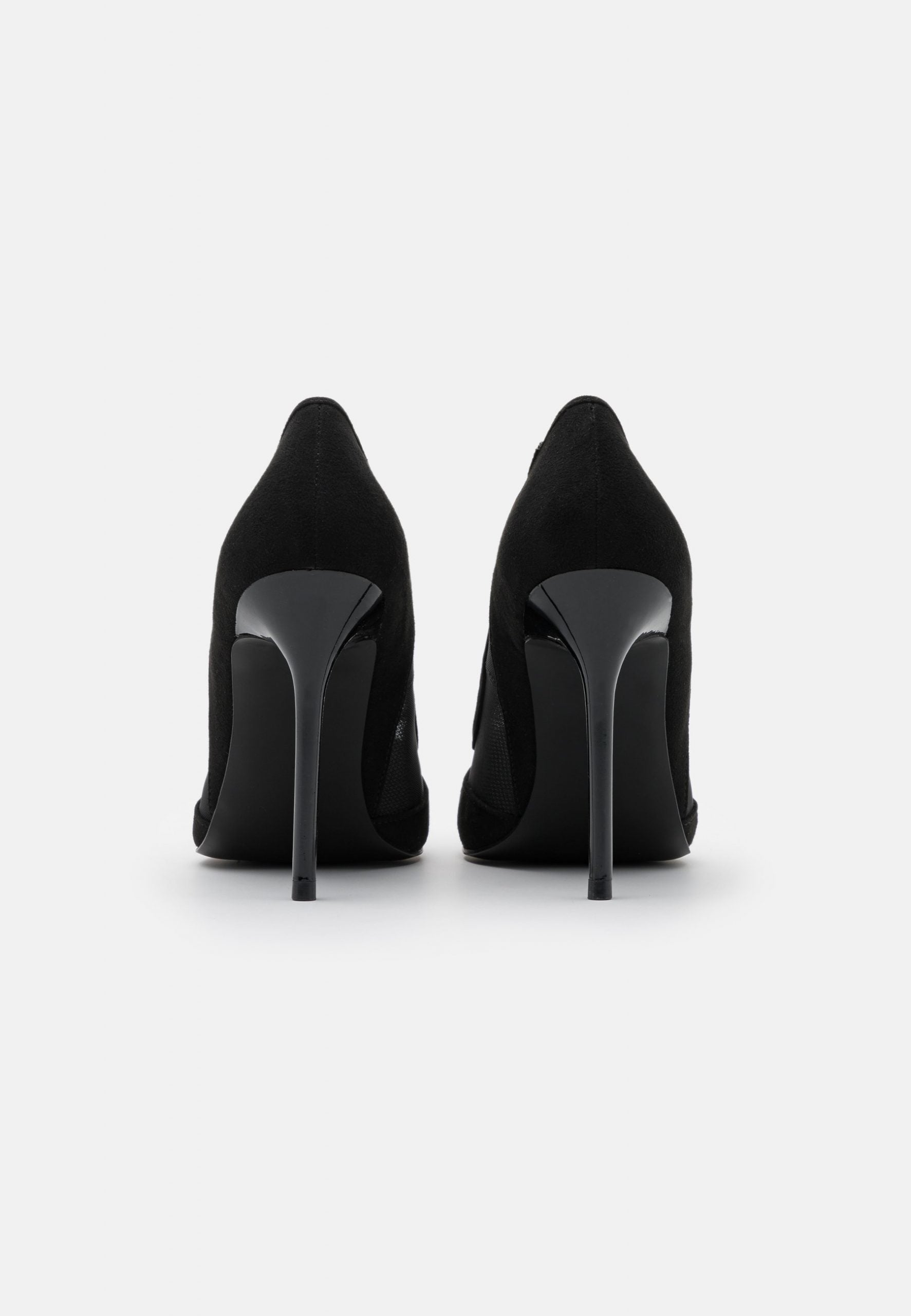 EVEN & ODD BLACK MESH INSERT POINTED TOE PUMP