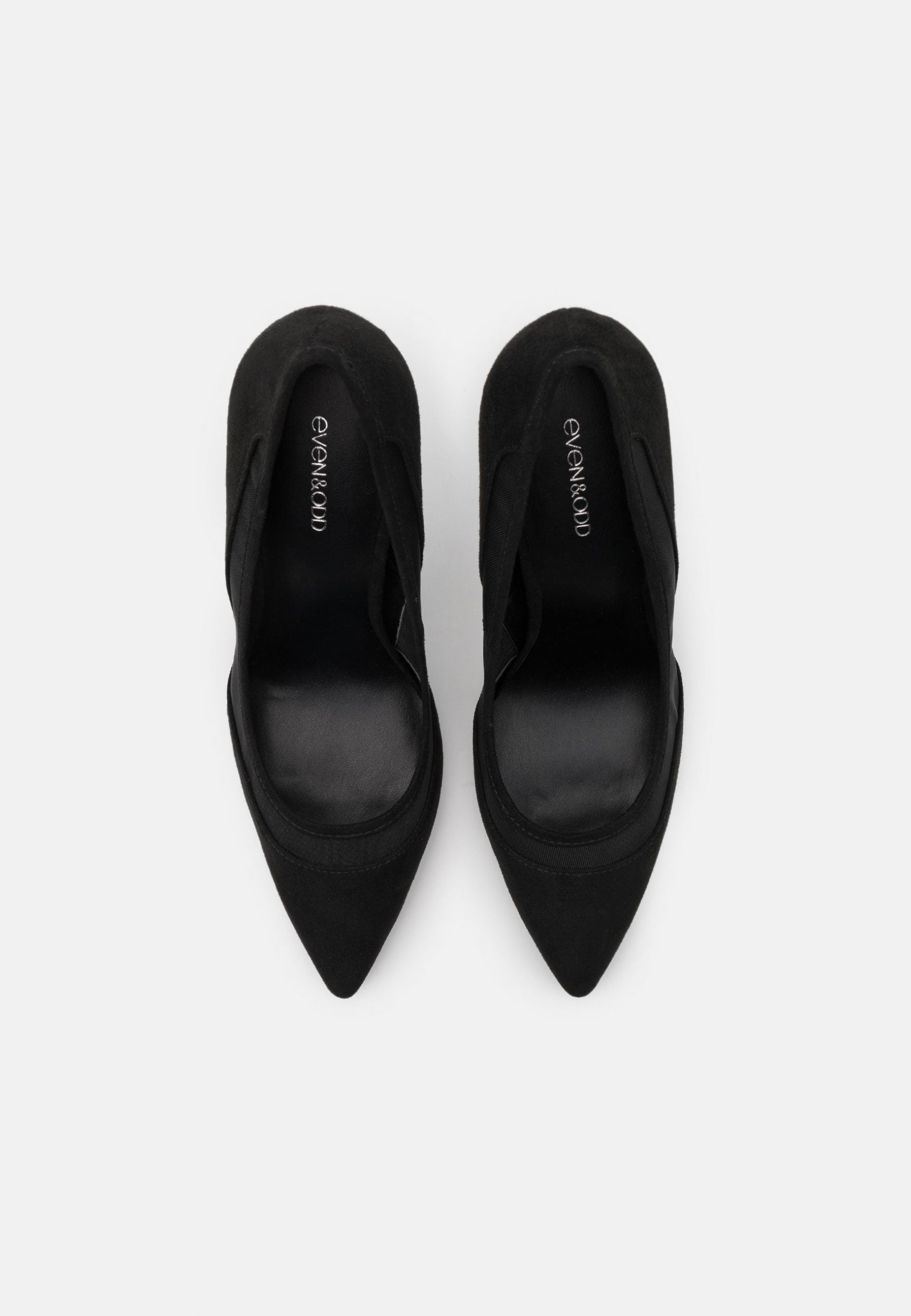 EVEN & ODD BLACK MESH INSERT POINTED TOE PUMP