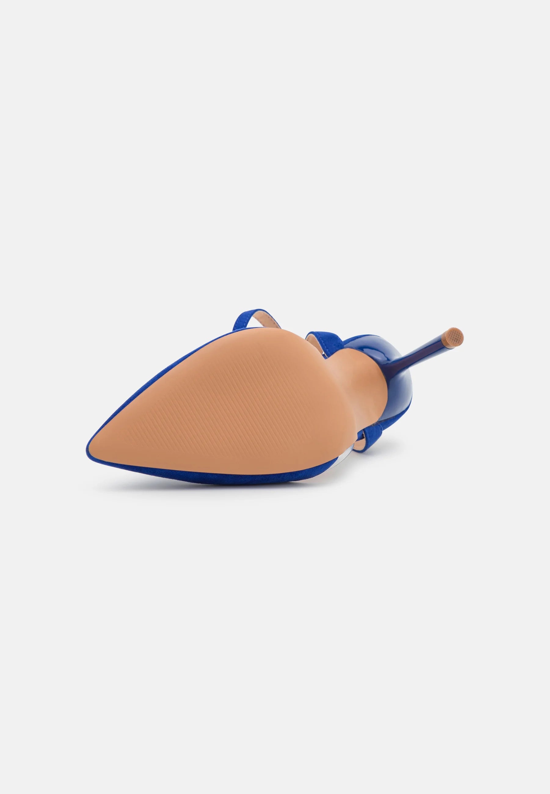 EVEN & ODD COBALT BLUE POINTED TOP VINYL DETAIL HEELS