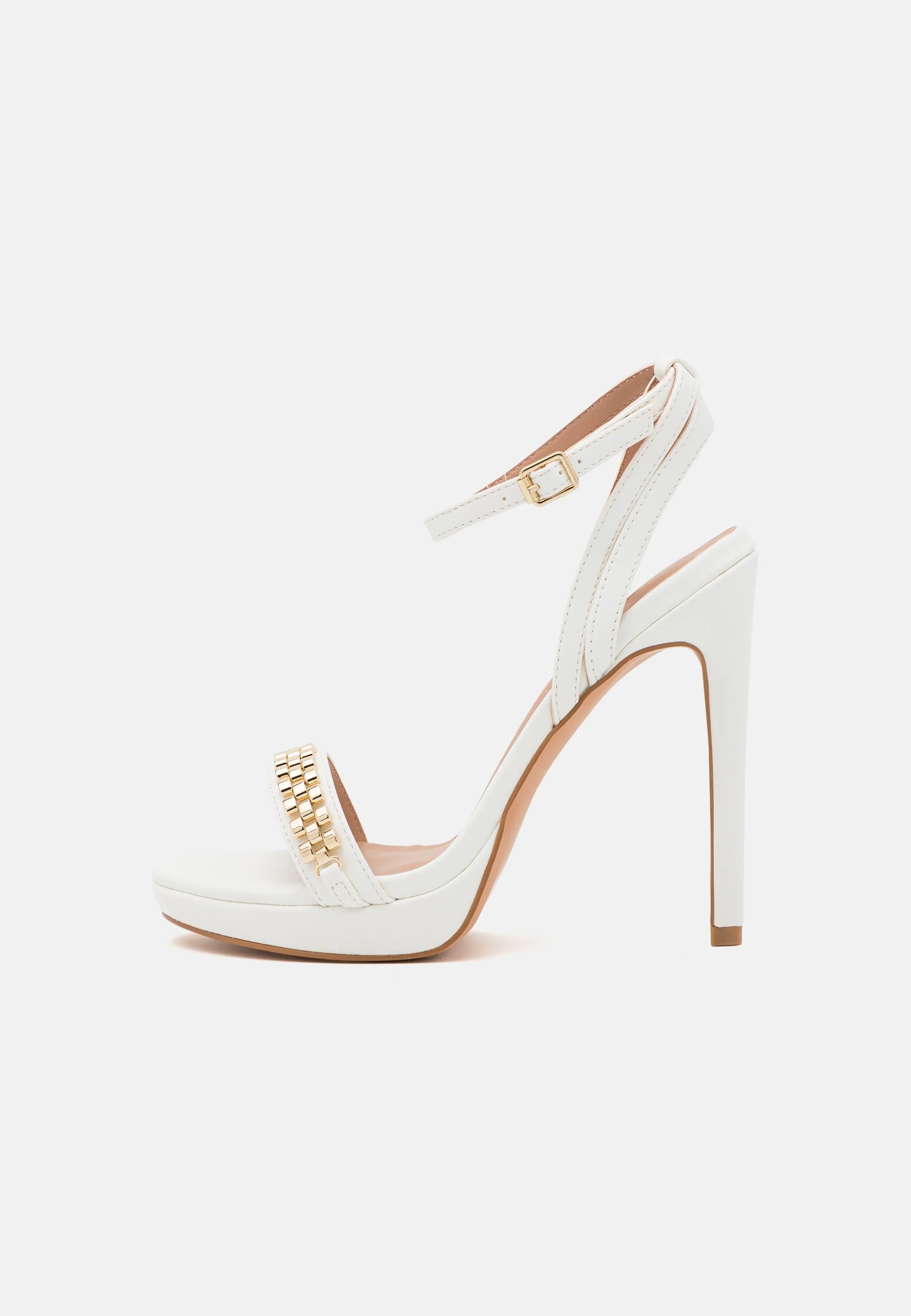 EVEN & ODD WHITE CHAIN DETAIL PLATFORM SANDAL