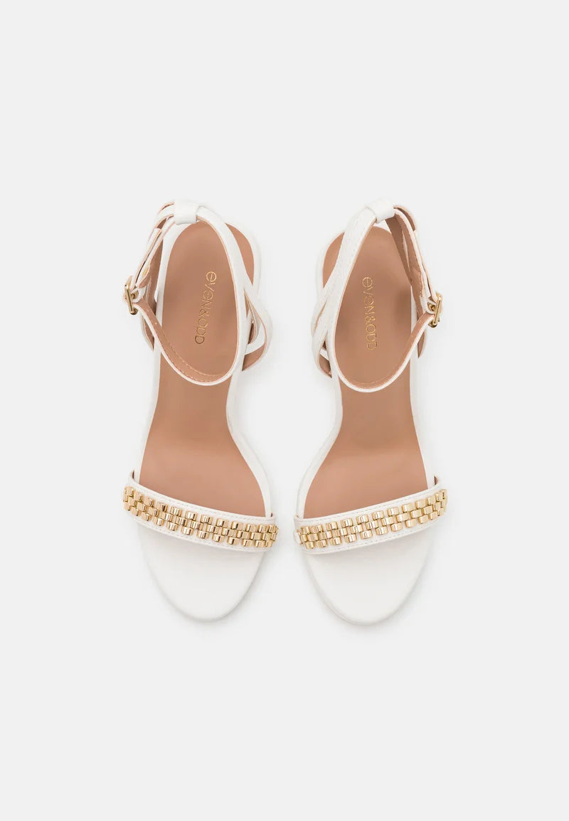 EVEN & ODD WHITE CHAIN DETAIL PLATFORM SANDAL