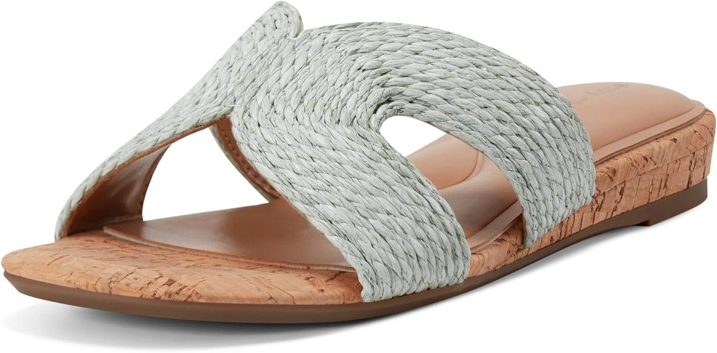 Easy Spirit Faux Raffia Slide in Mint